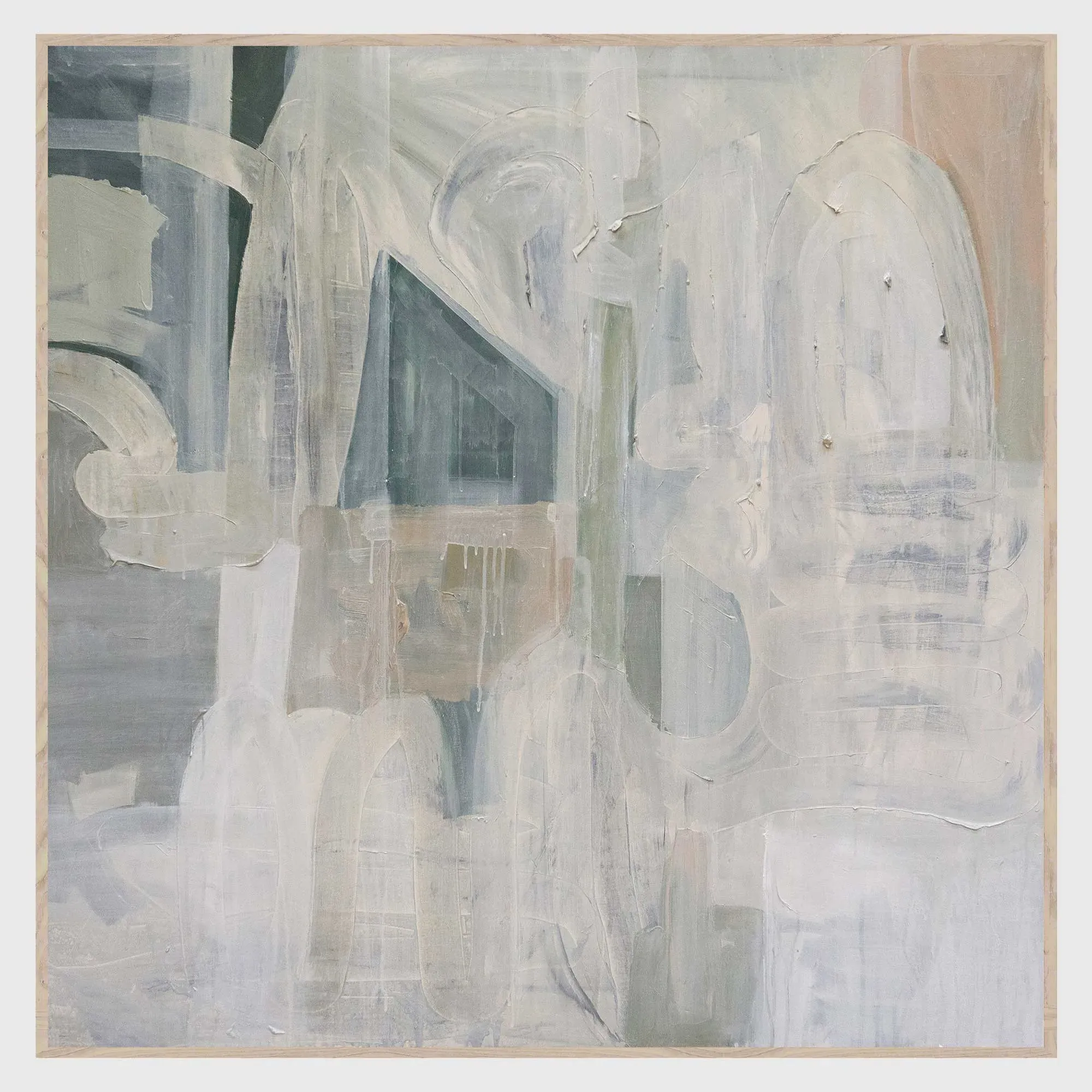 Tranquil Blue Square Framed Canvas Print