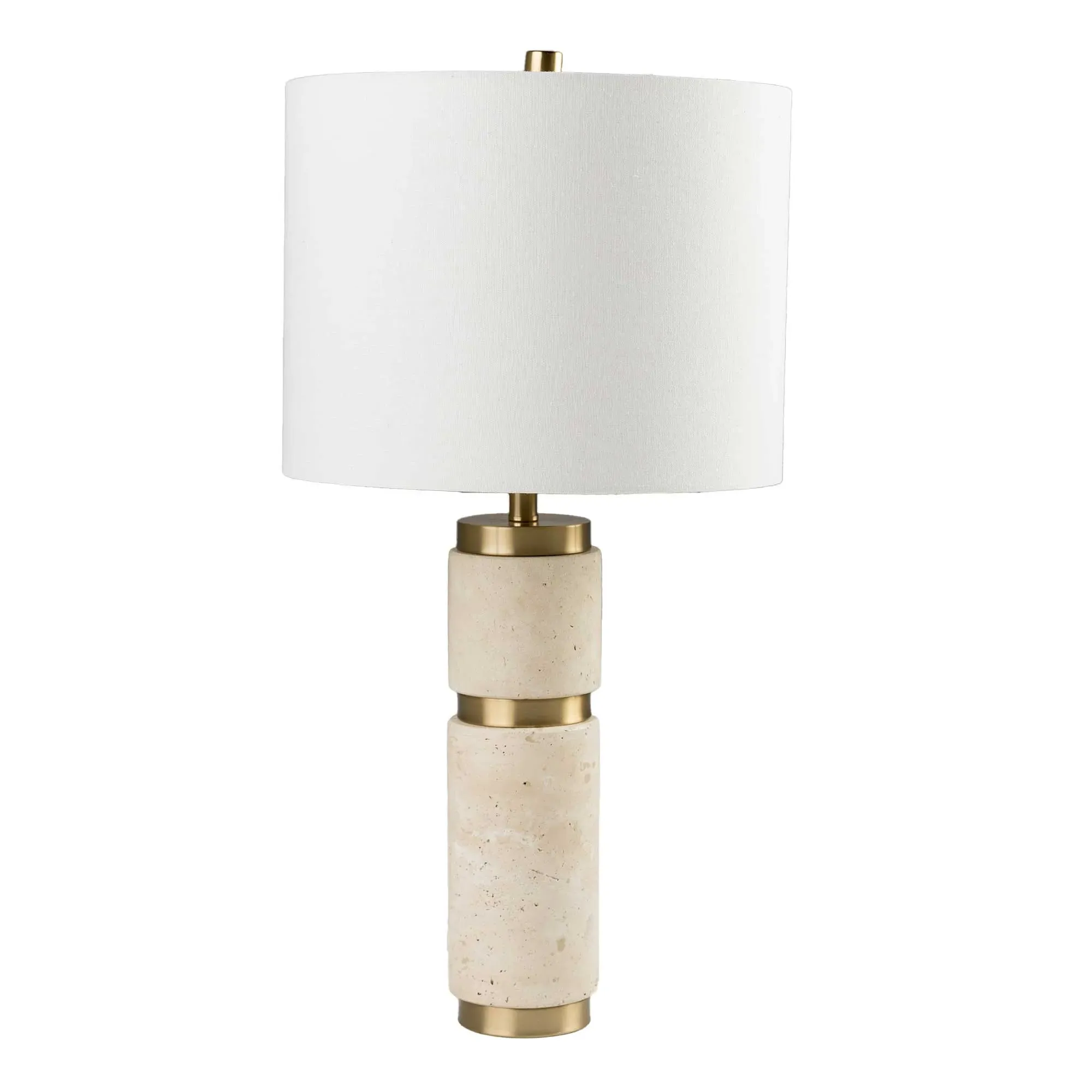 Travertine Table Lamp - Neutral, Alabaster Stone image