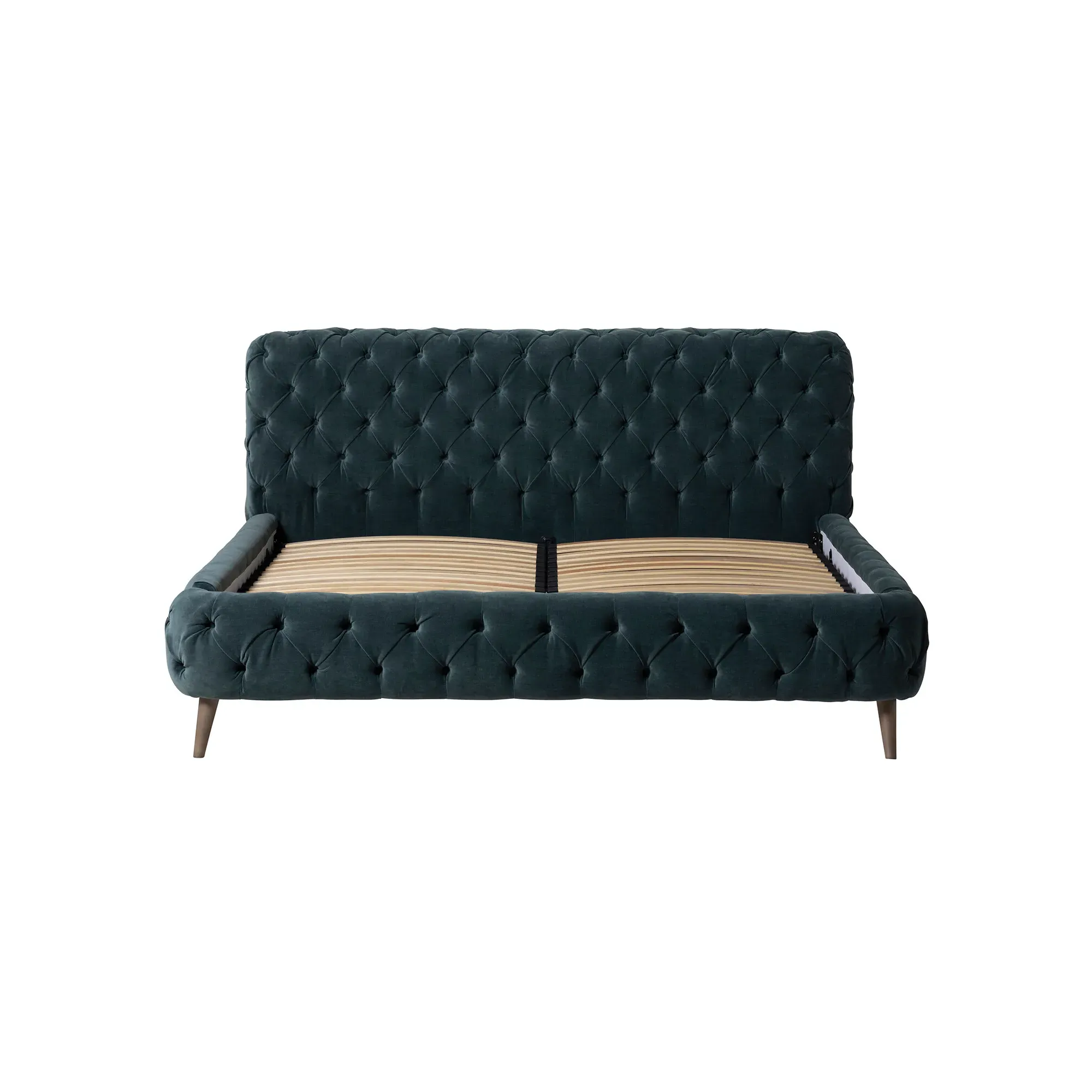 Trevi Super King Bed Frame - Teal Fabric