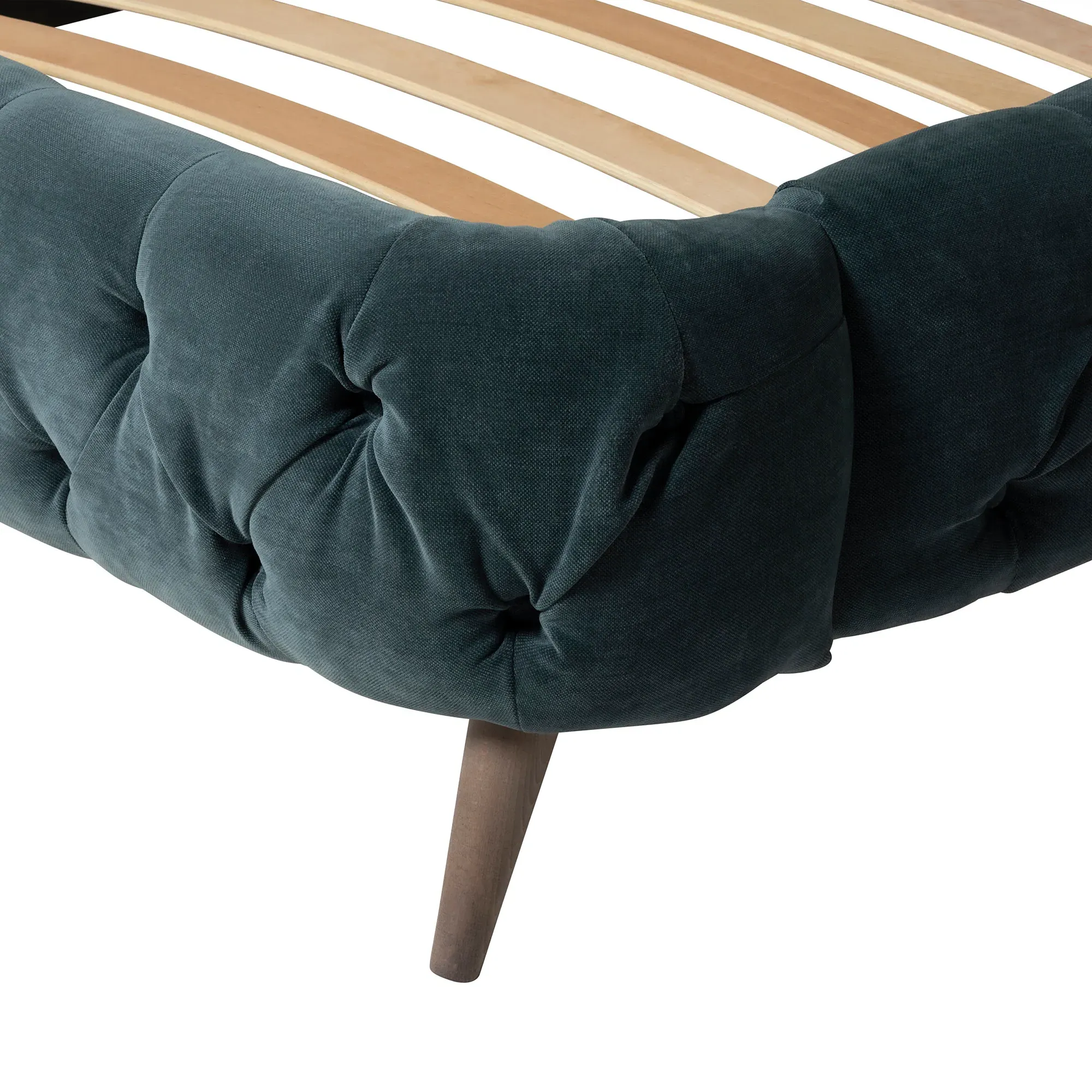 Trevi Super King Bed Frame - Teal Fabric