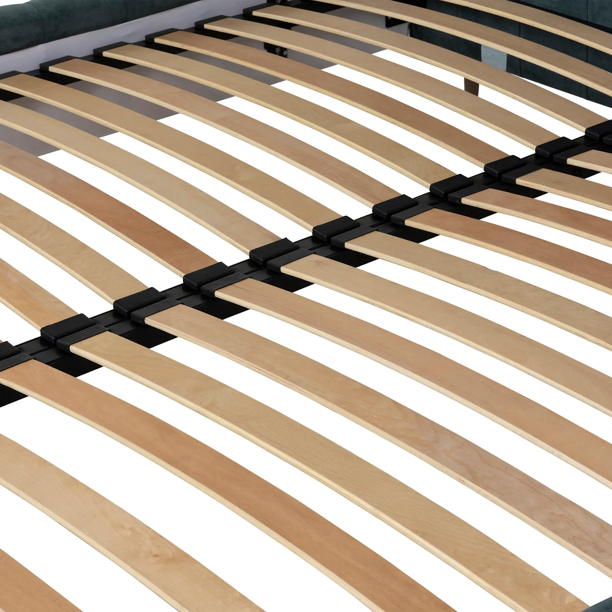 Trevi Super King Bed Frame - Teal Fabric