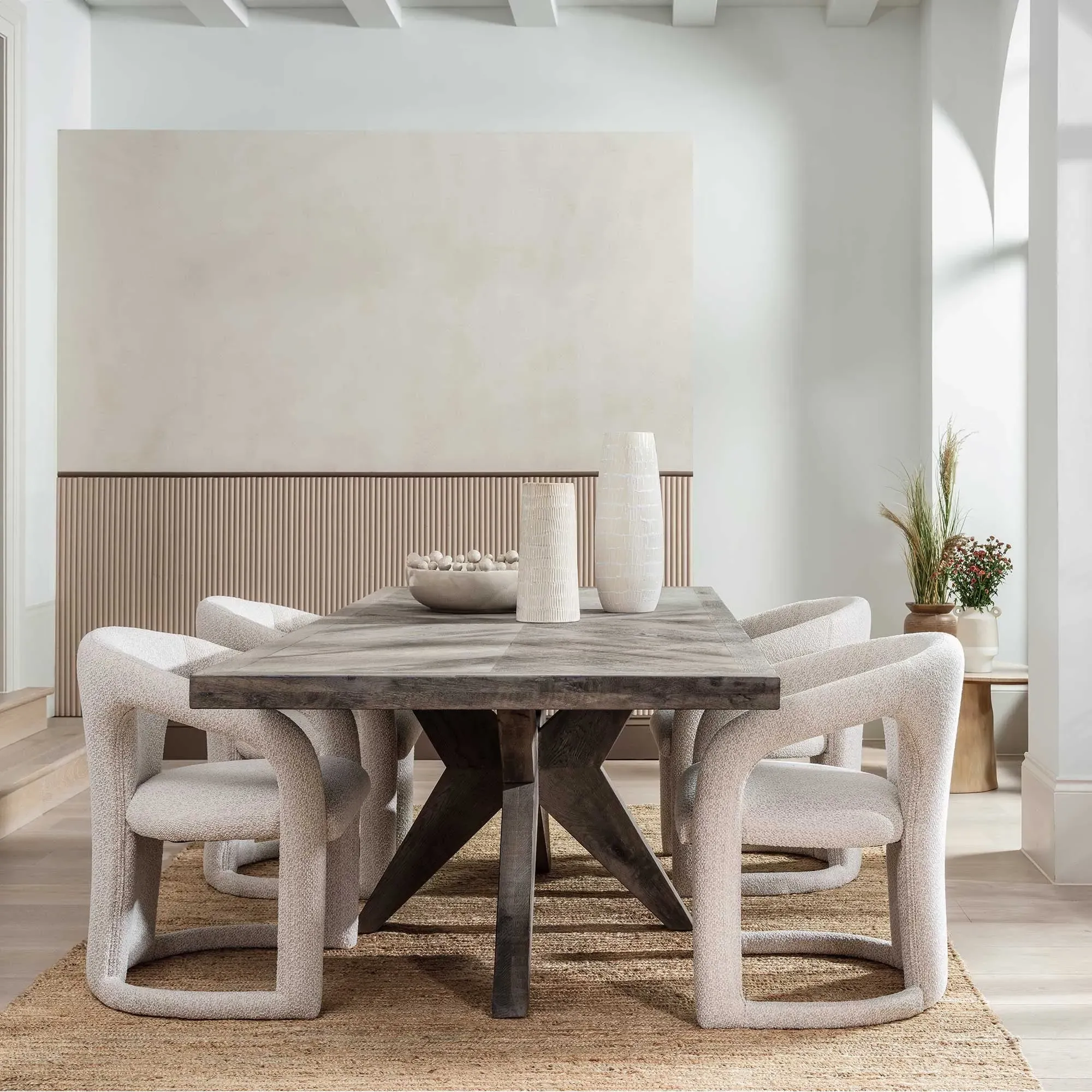 Tribeca Dining Chair - Neutral, Boucle