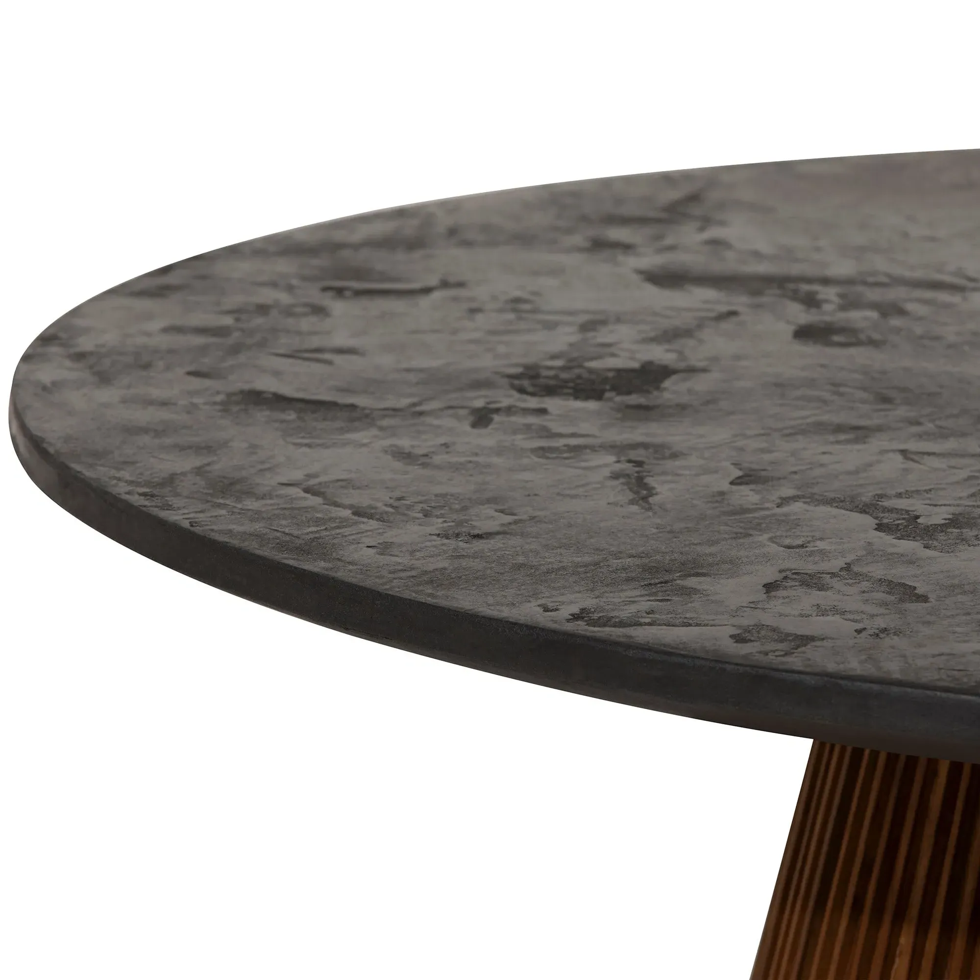 Trinidad Large Round Coffee Table - Brown, Teak Wood