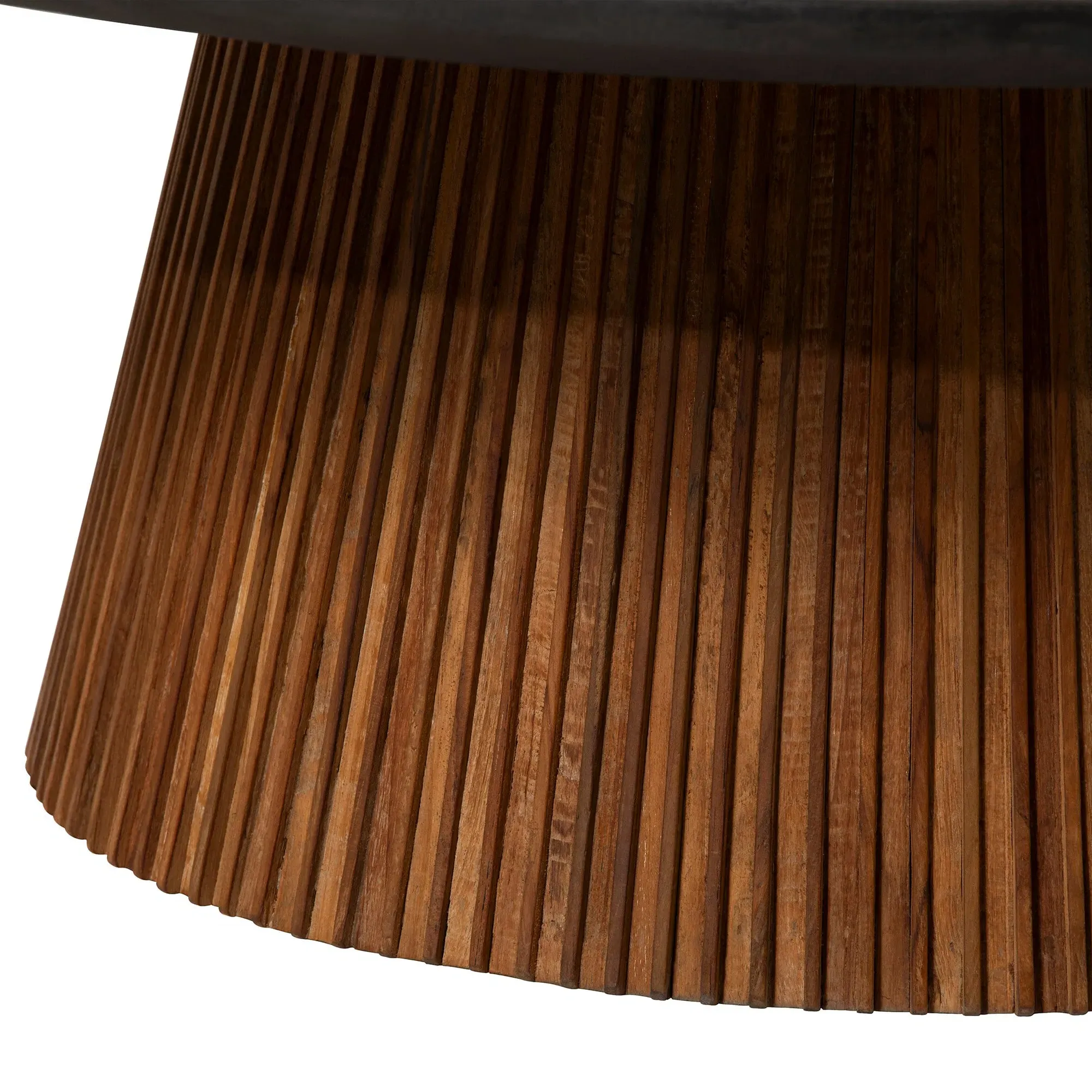 Trinidad Large Round Coffee Table - Brown, Teak Wood