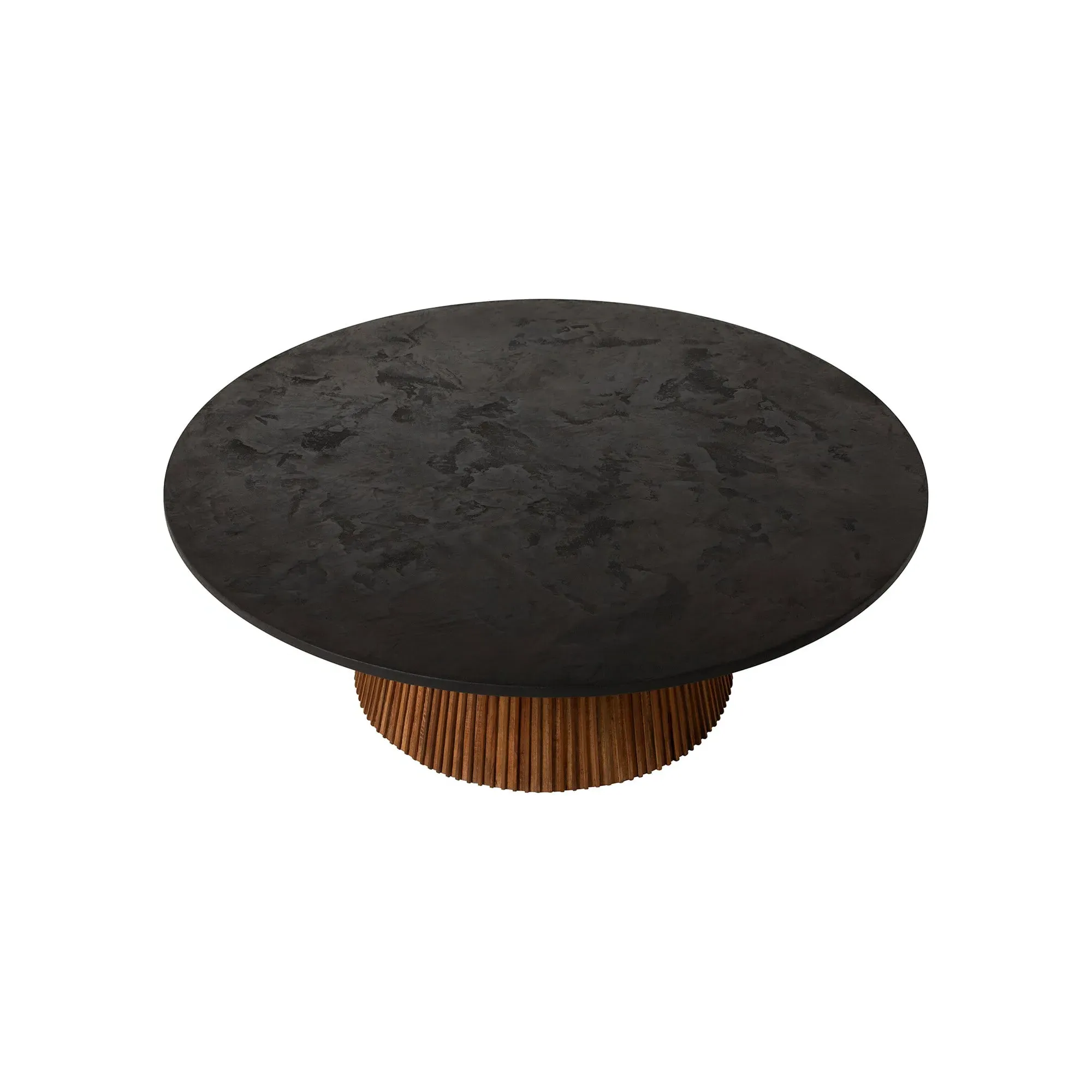 Trinidad Large Round Coffee Table - Brown, Teak Wood