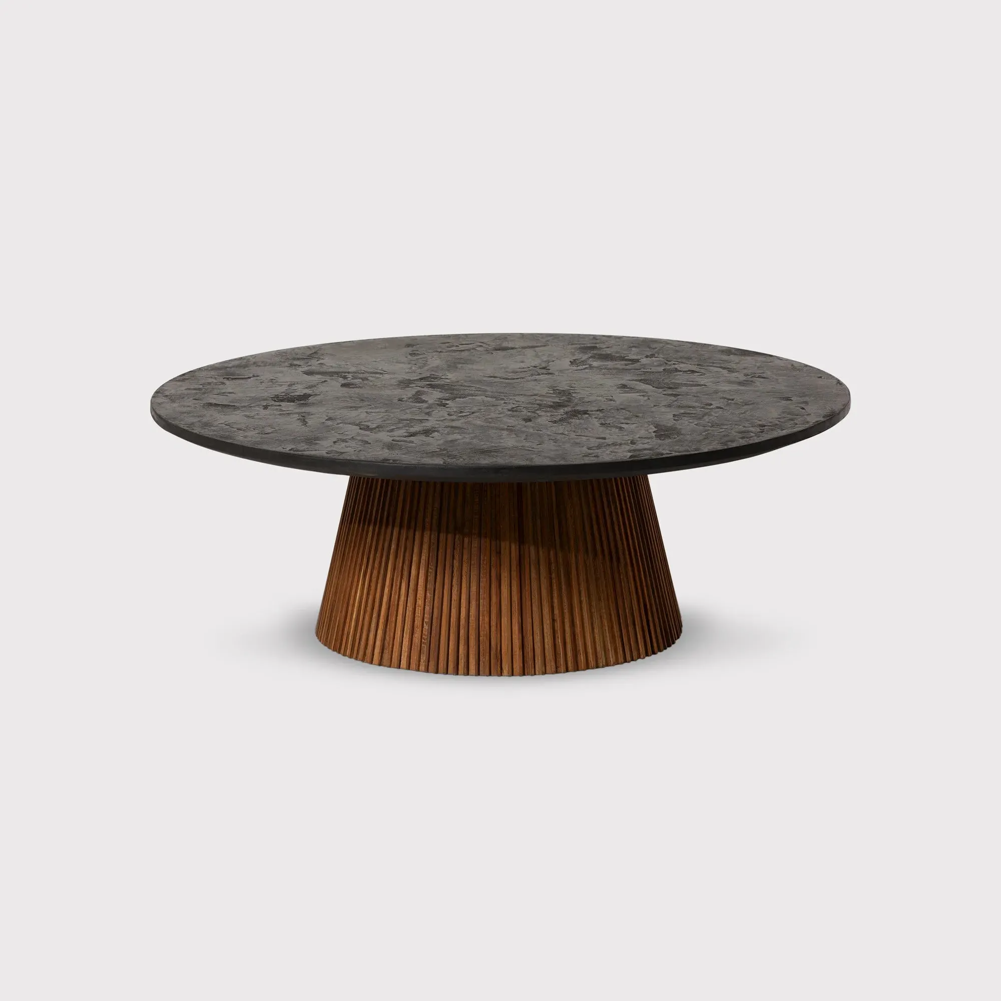 Trinidad Large Round Coffee Table - Brown, Teak Wood