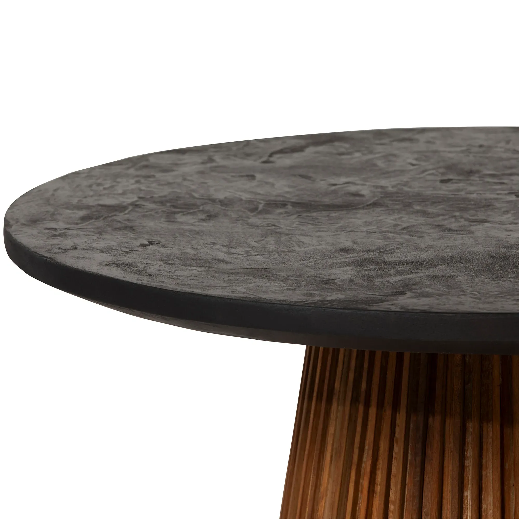 Trinidad Medium Round Coffee Table - Brown, Teak Wood