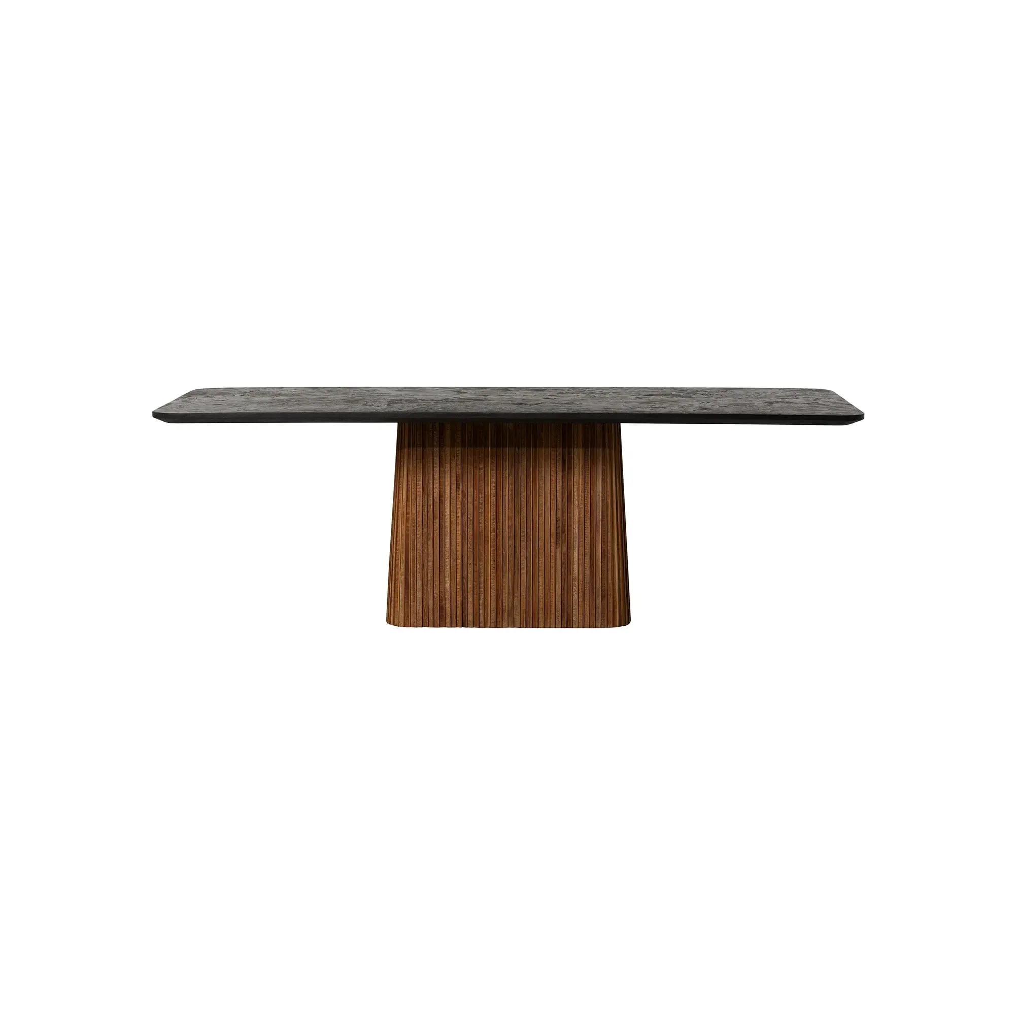 Trinidad Pedestal Dining Table - Brown, Teak Wood