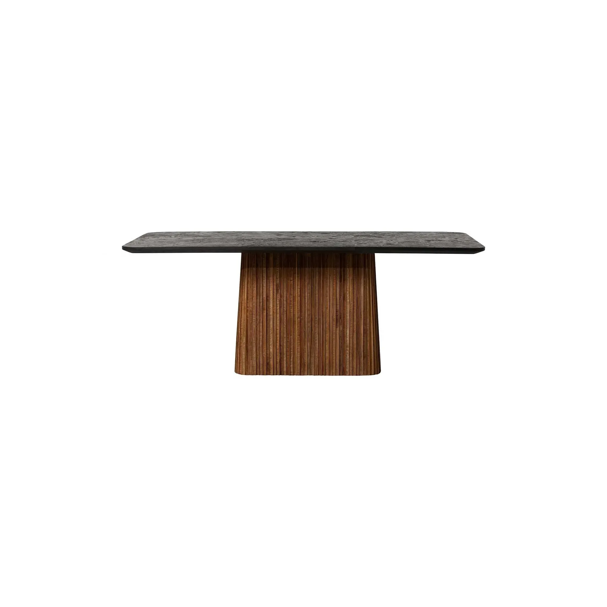 Trinidad Pedestal Dining Table - Brown, Teak Wood
