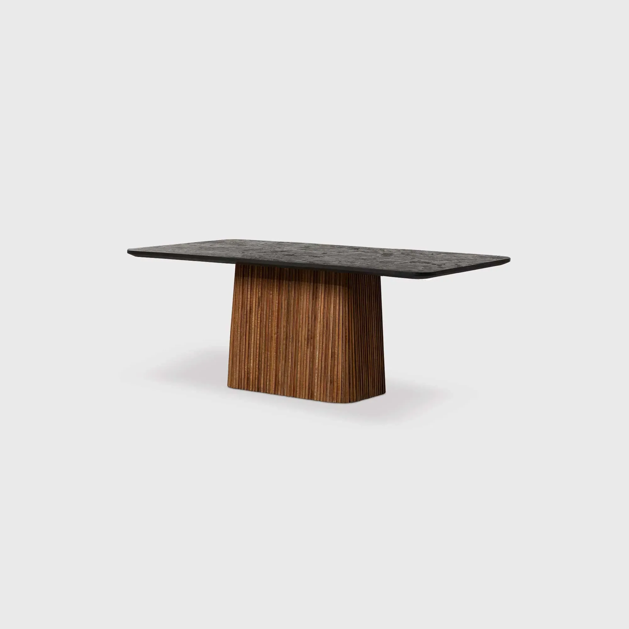 Trinidad Pedestal Dining Table - Brown, Teak Wood