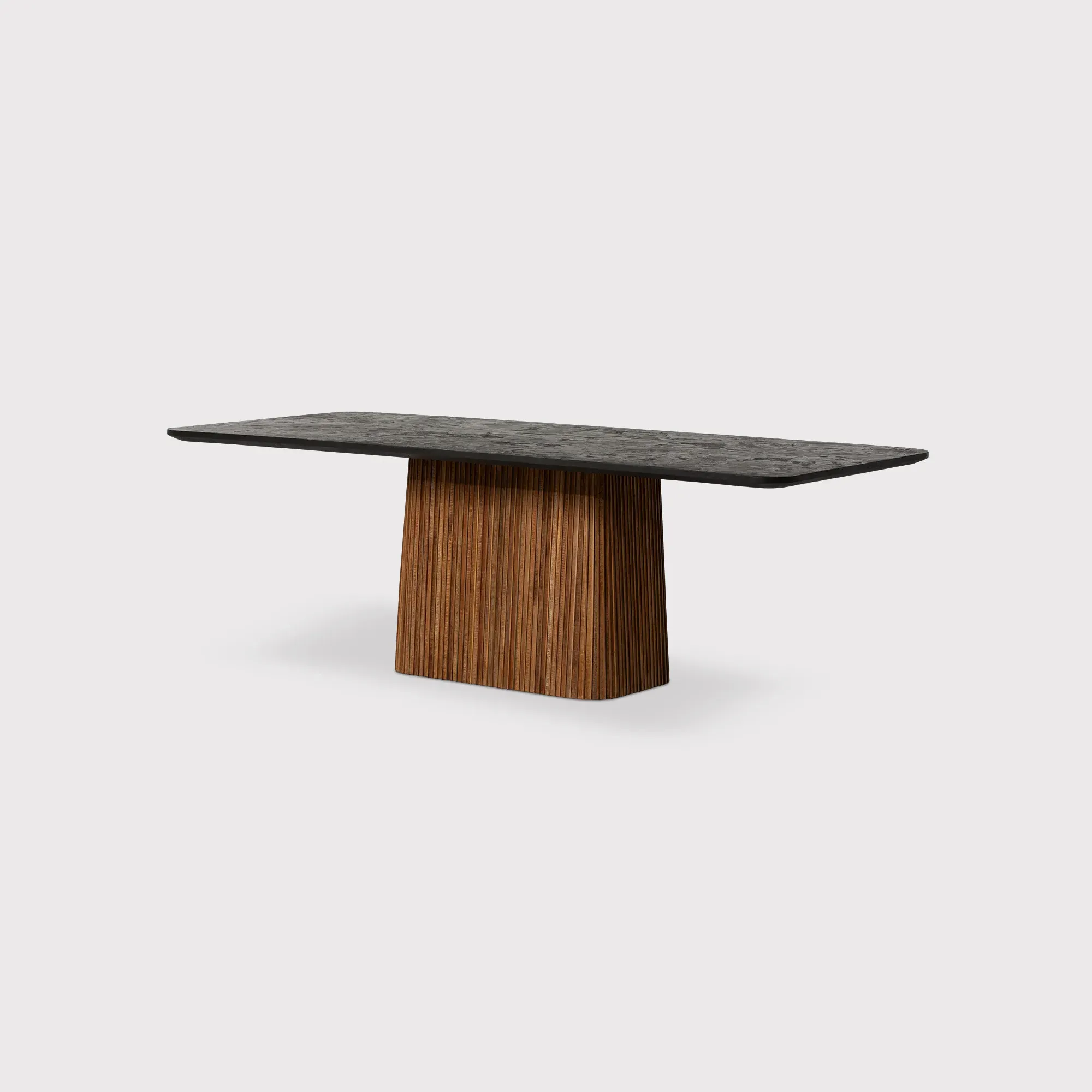 Trinidad Pedestal Dining Table - Brown, Teak Wood image