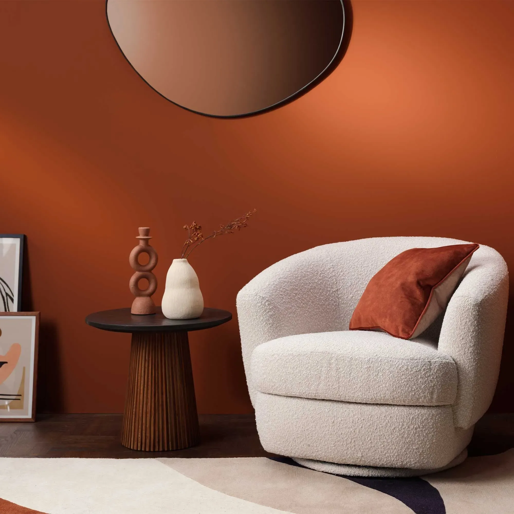 Trinidad Small Round Coffee Table - Brown, Teak Wood