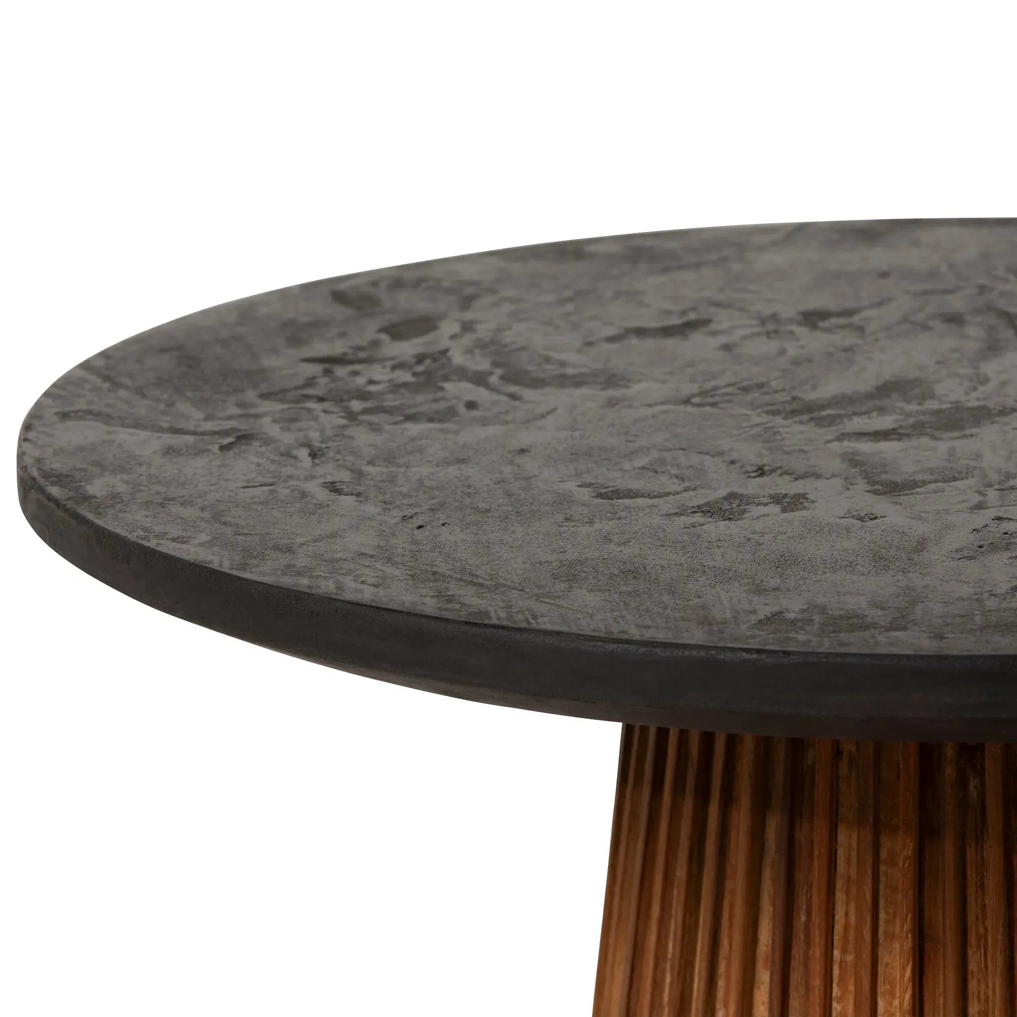 Trinidad Small Round Coffee Table - Brown, Teak Wood