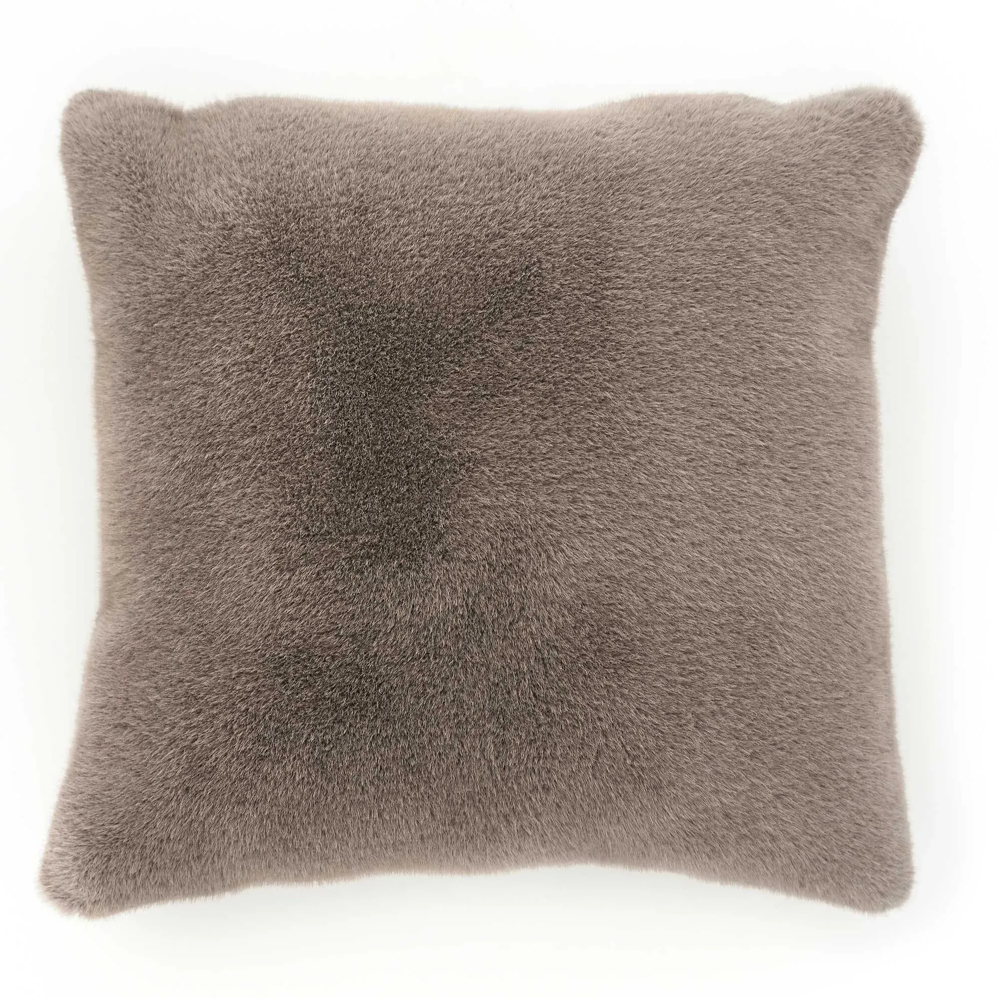Truffle Square Faux Fur Cushion - Brown, Polyester image