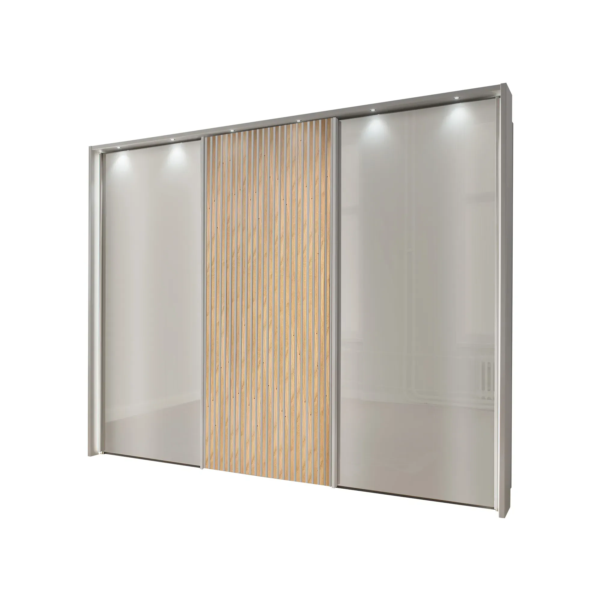 Tulsa 3 Door Sliding Wardrobe - Grey, Engineered Wood