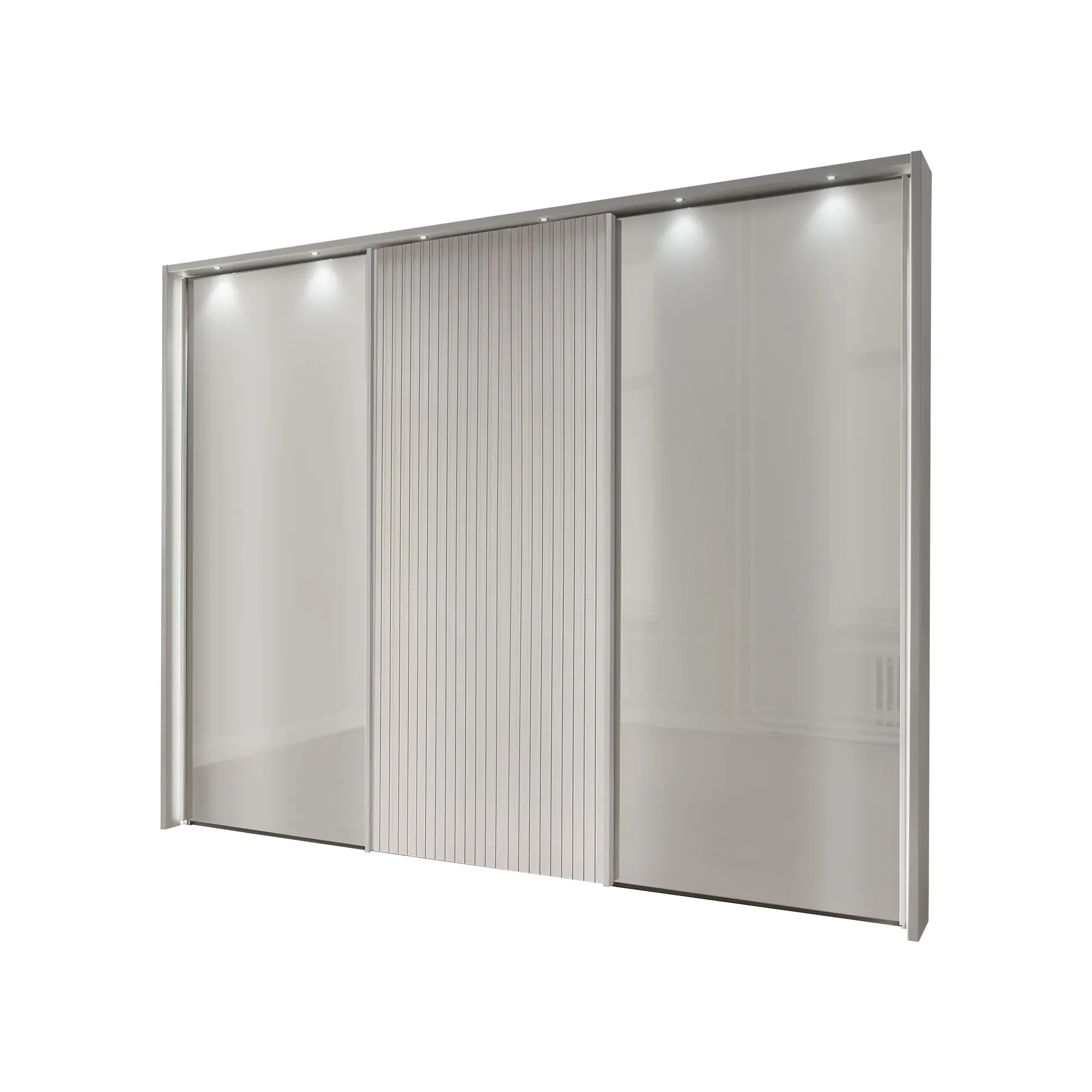 Tulsa 3 Door Sliding Wardrobe - Grey, Engineered Wood