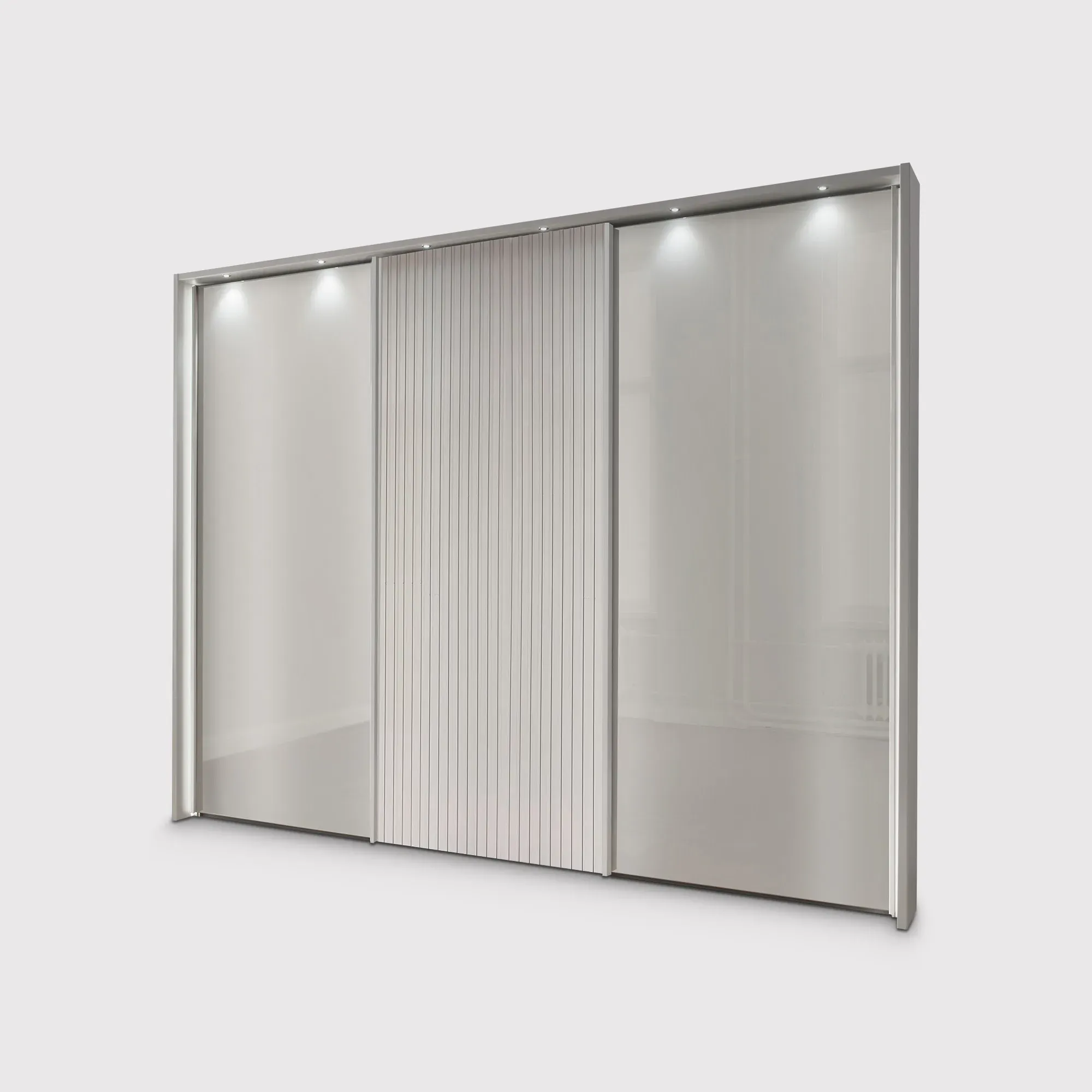 Tulsa 3 Door Sliding Wardrobe - Grey, Engineered Wood image