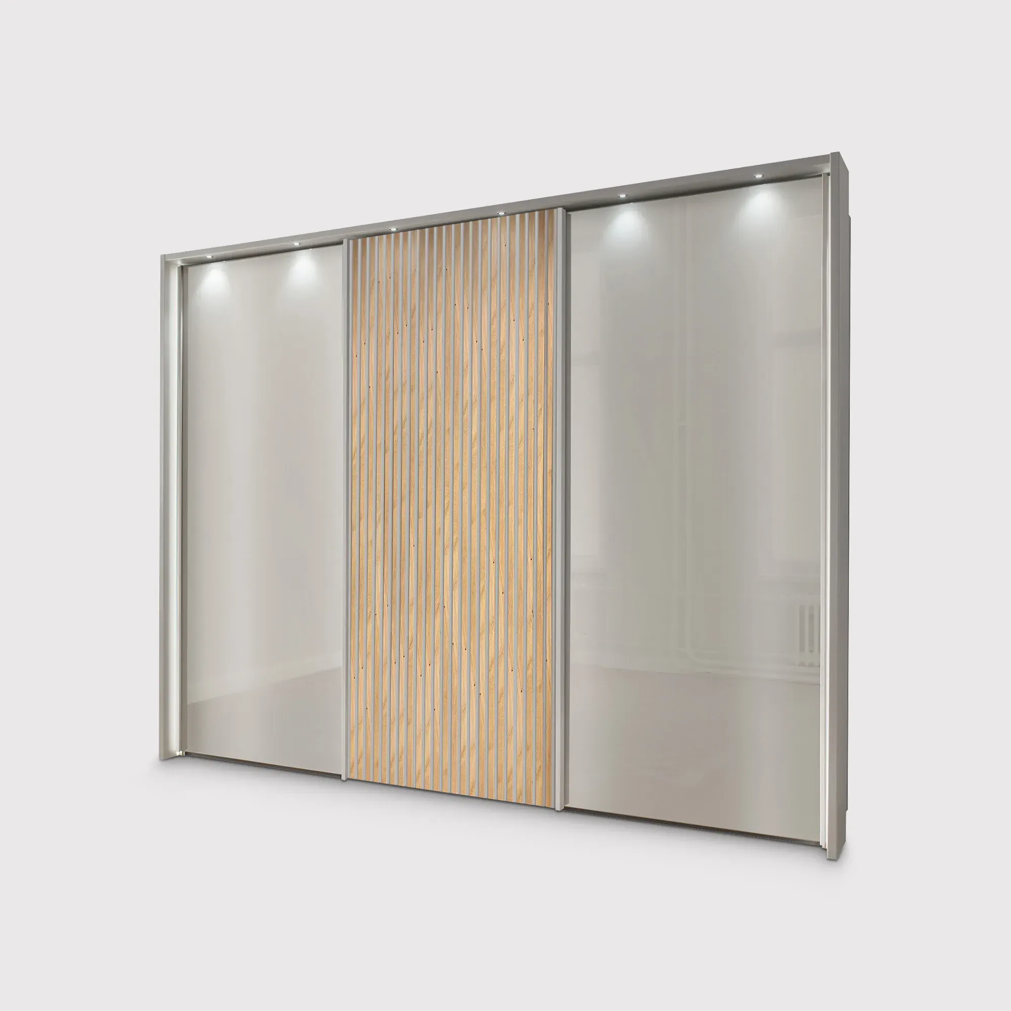 Tulsa 3 Door Sliding Wardrobe - Grey, Engineered Wood