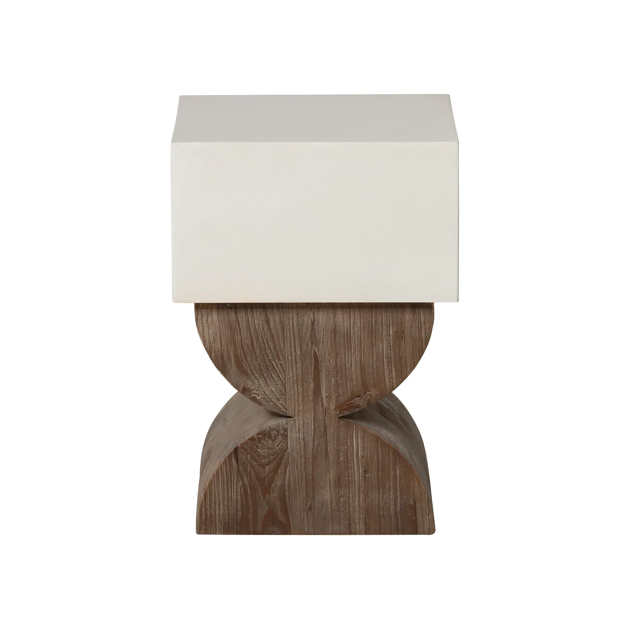 Turvey End Table - White, Concrete