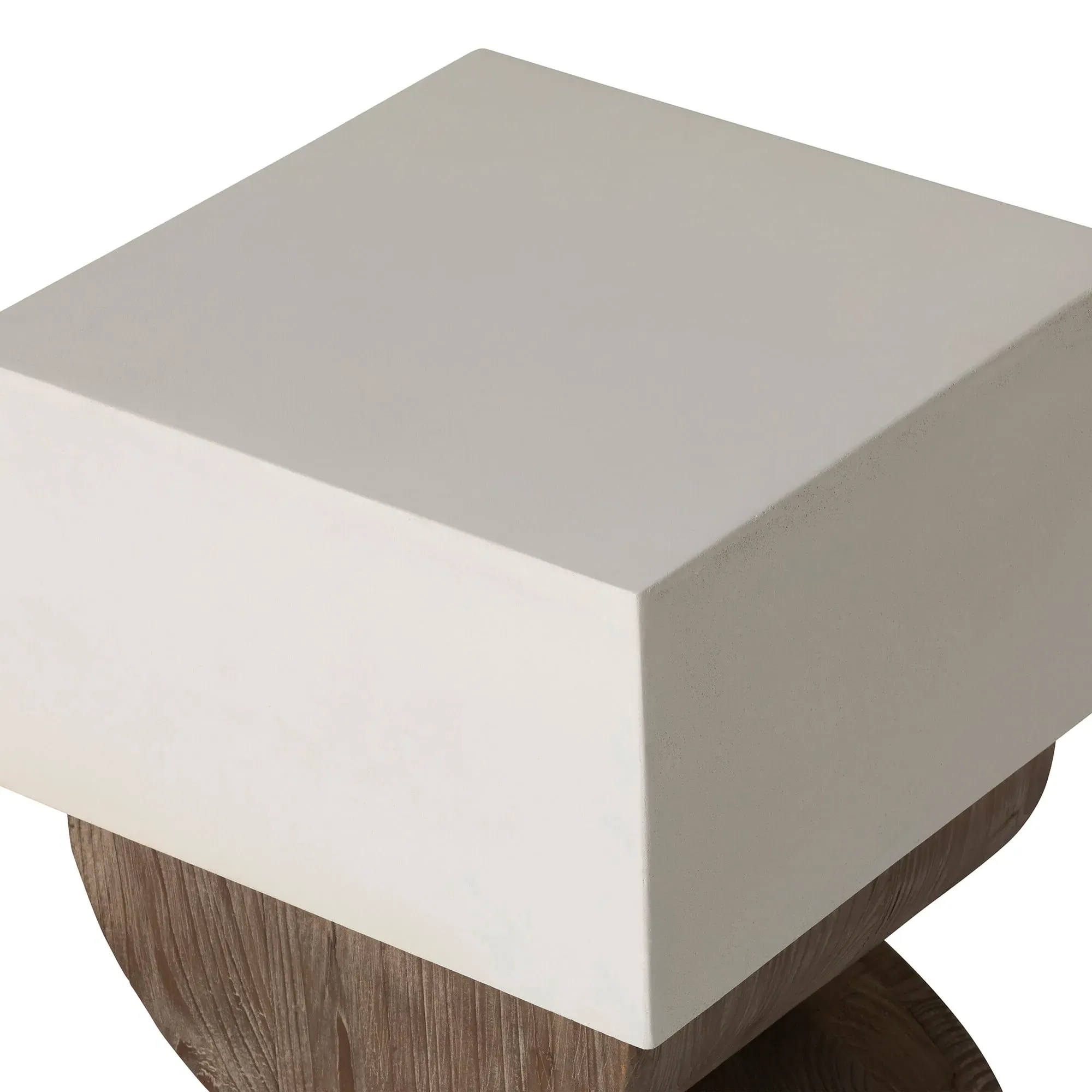 Turvey End Table - White, Concrete