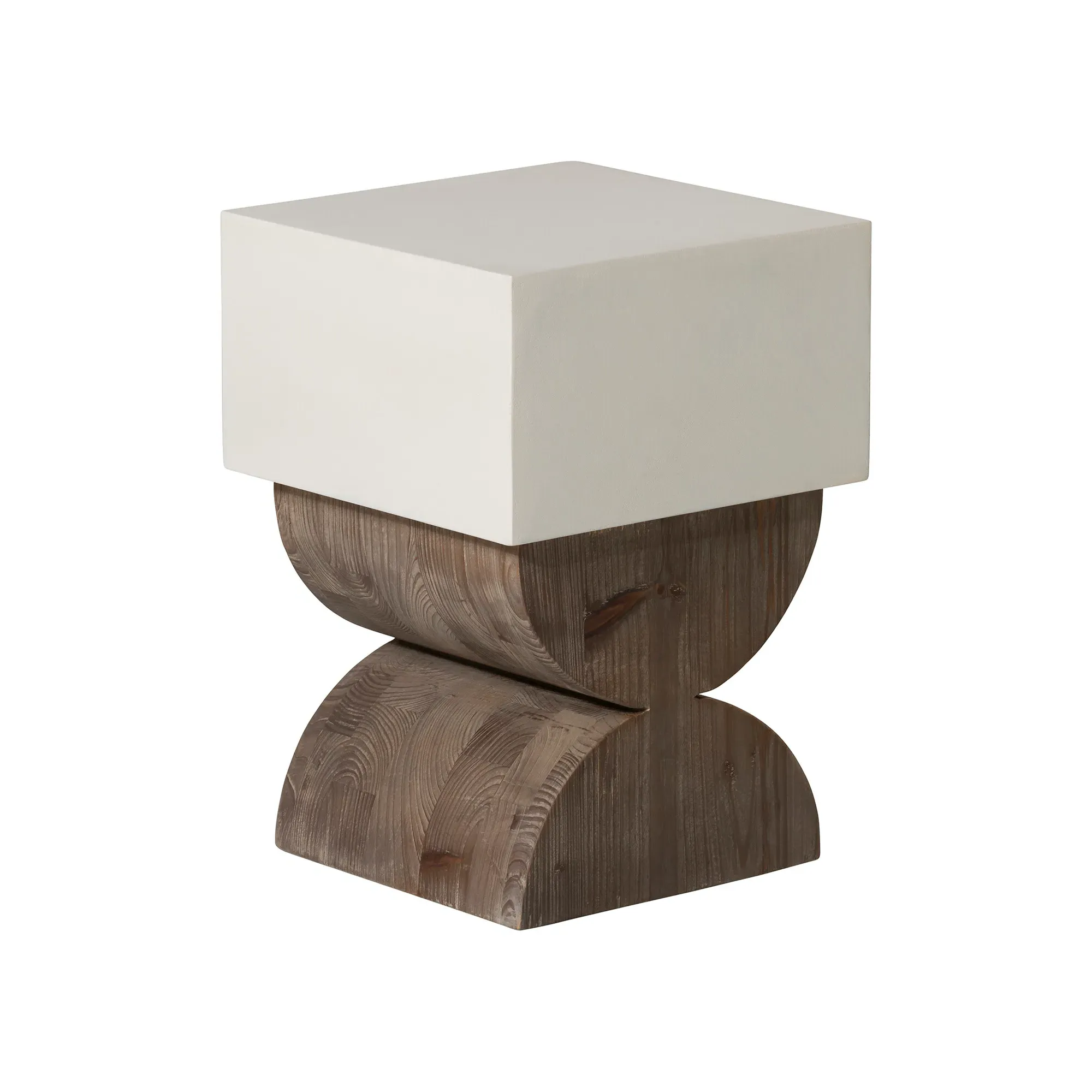 Turvey End Table - White, Concrete