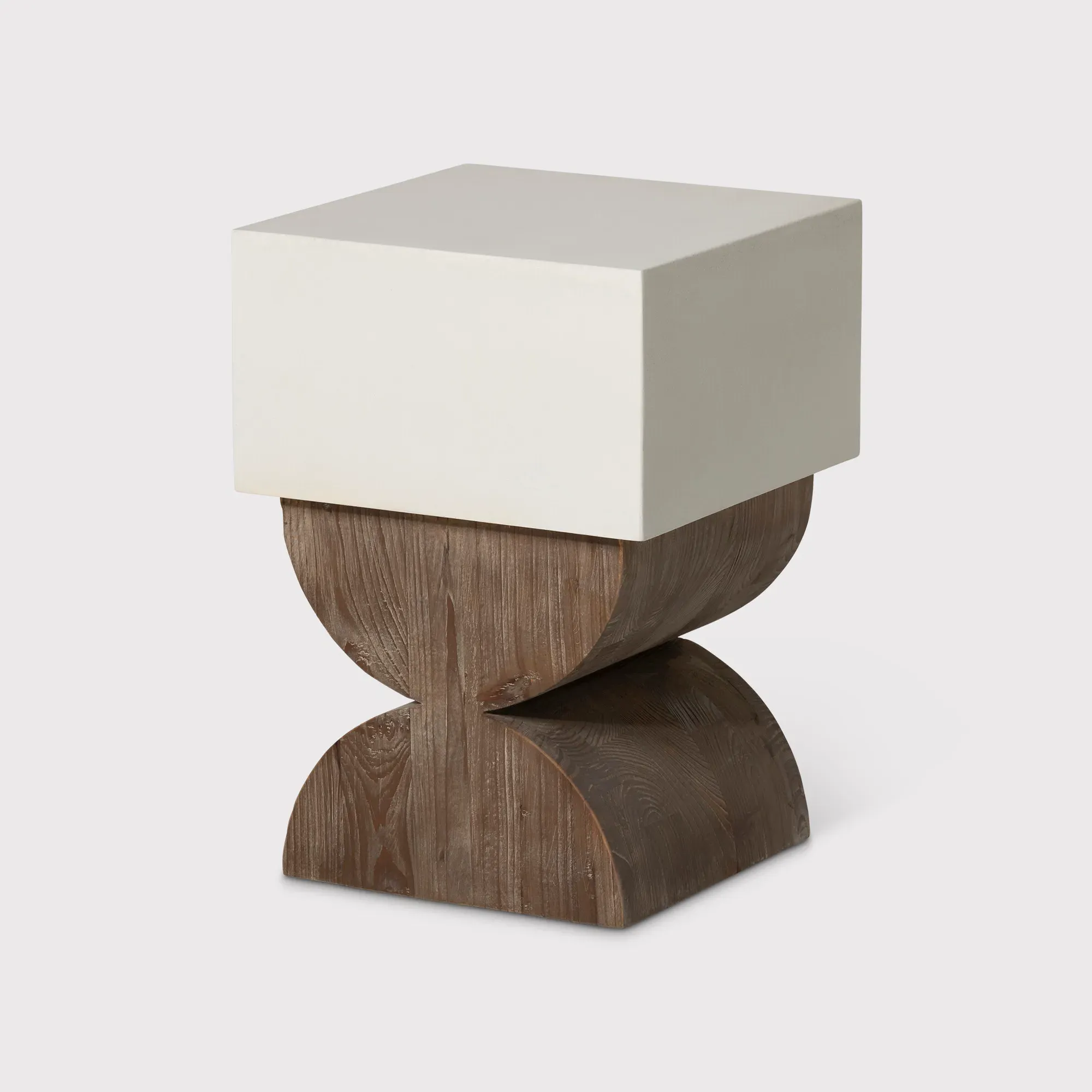Turvey End Table - White, Concrete