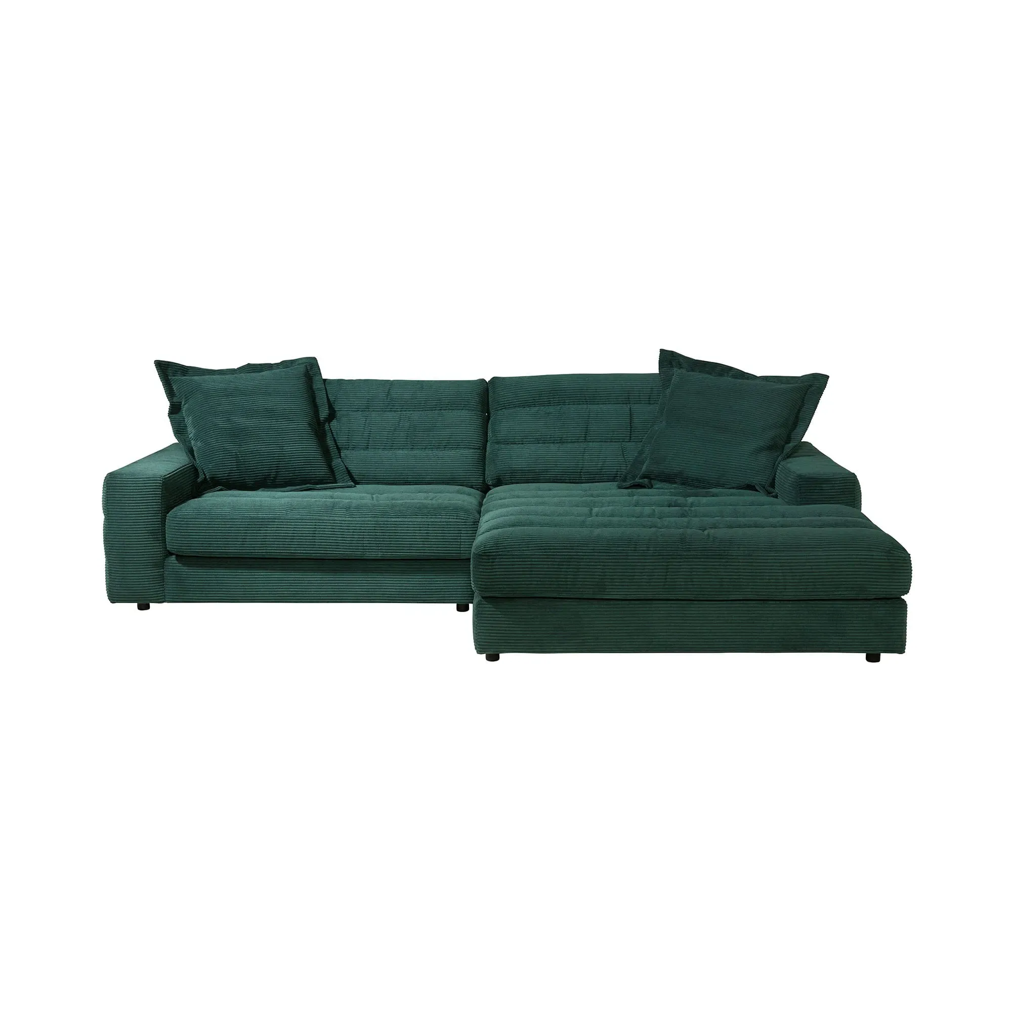 Twain Chaise Corner Sofa Left - Green, Fabric