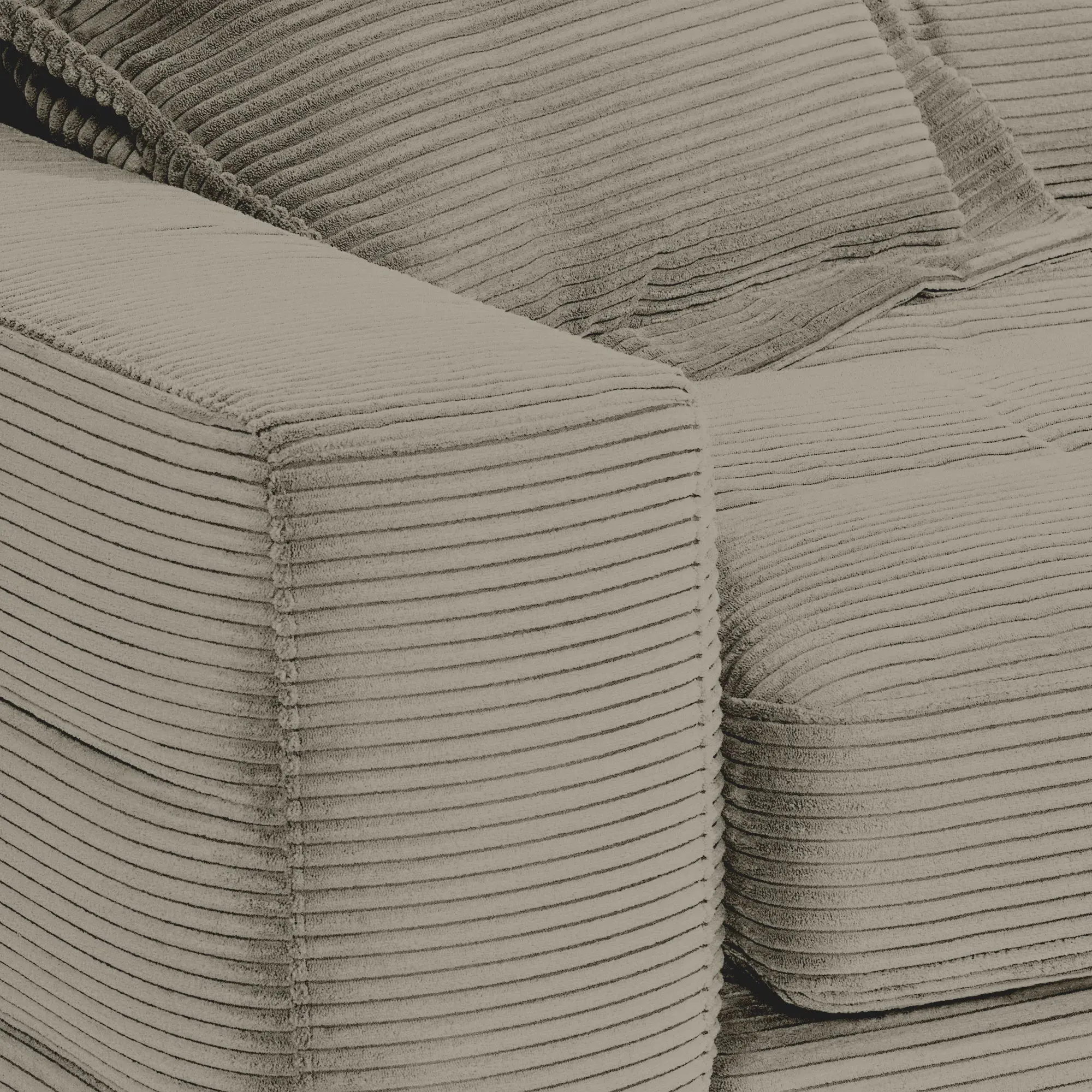 Twain Chaise Corner Sofa Left - Grey, Fabric