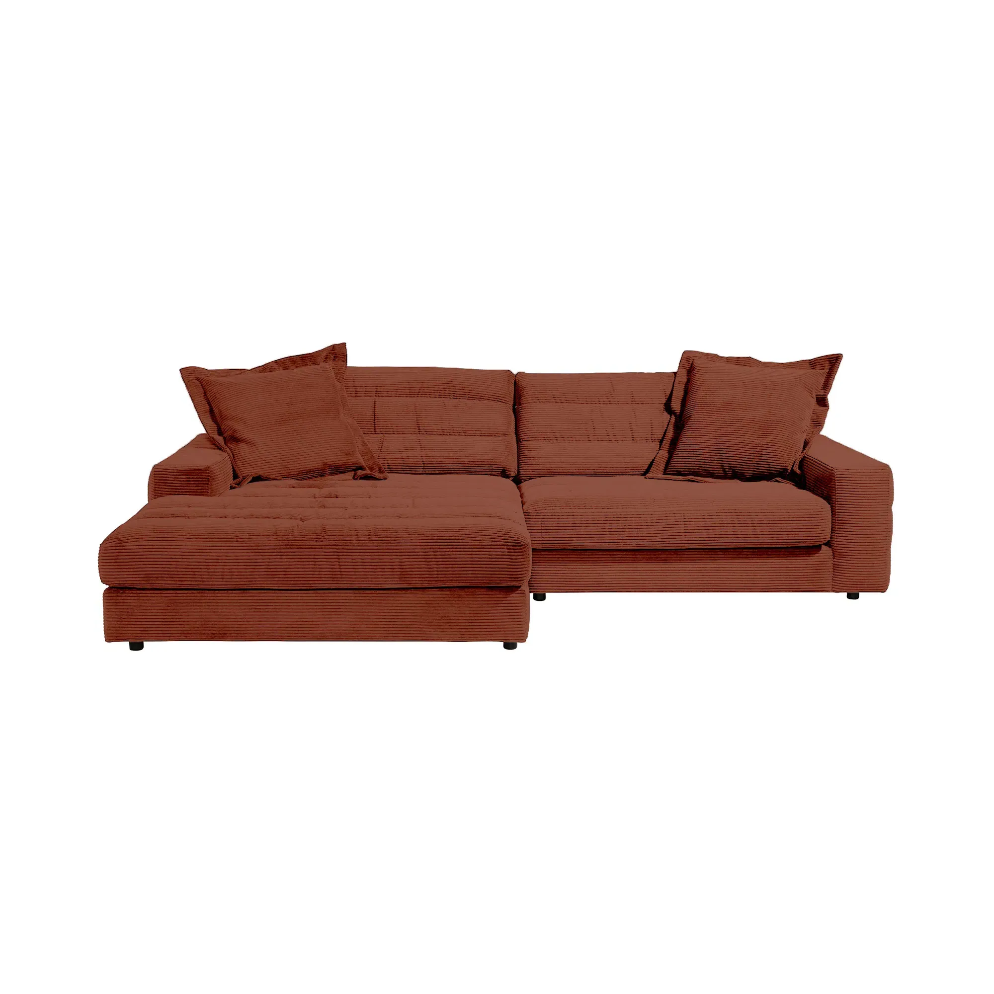 Twain Chaise Corner Sofa Right - Red, Fabric