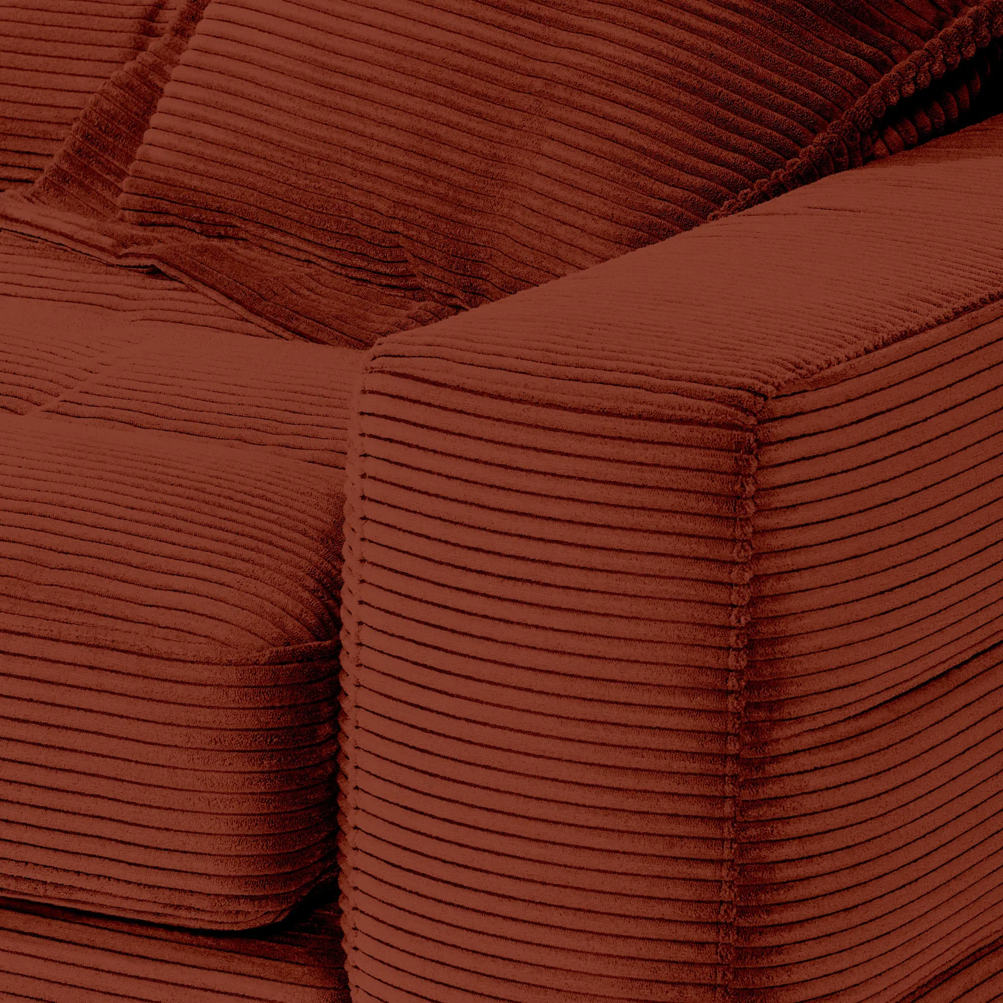 Twain Chaise Corner Sofa Right - Red, Fabric