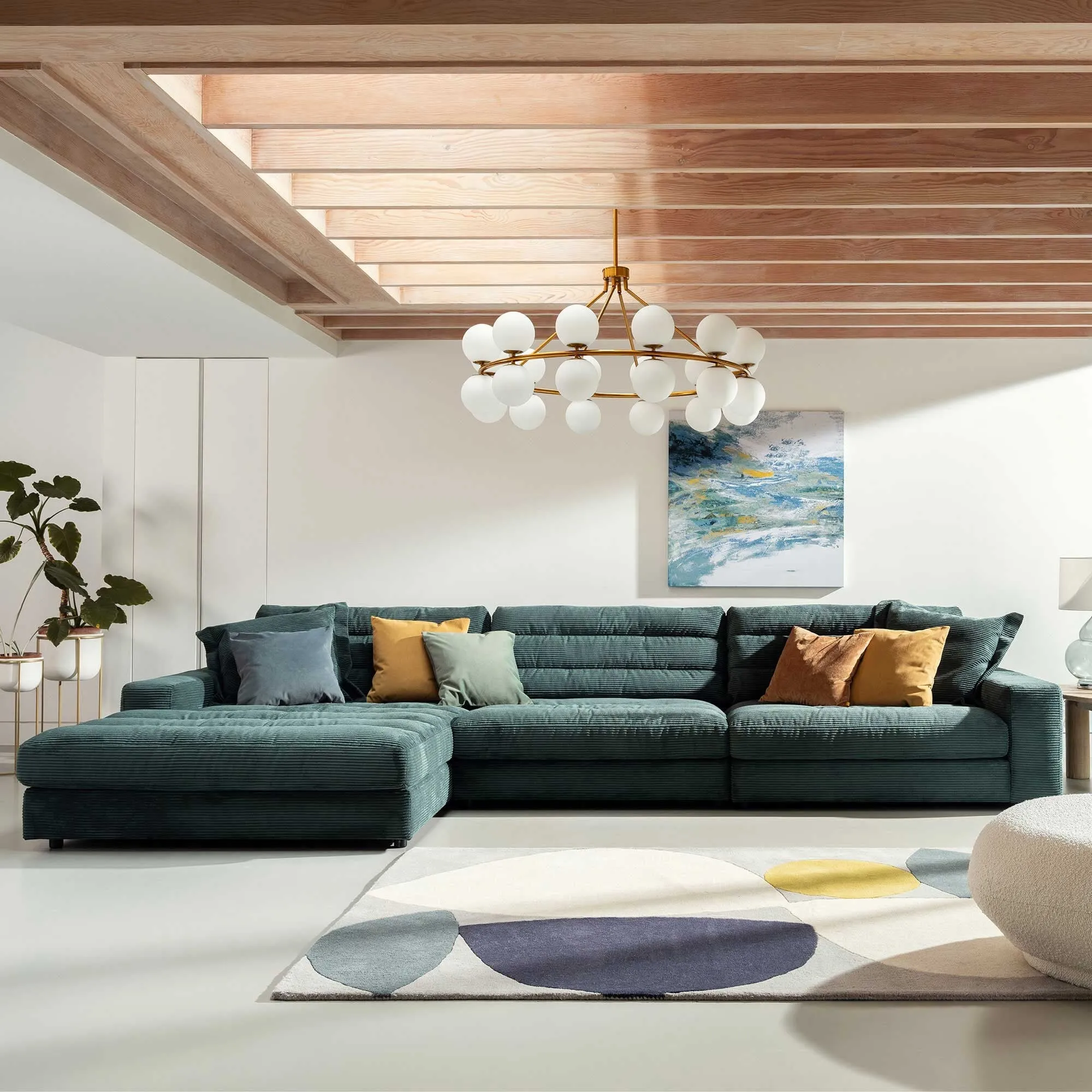 Twain L-Shaped Corner Sofa with Chaise - Fabric