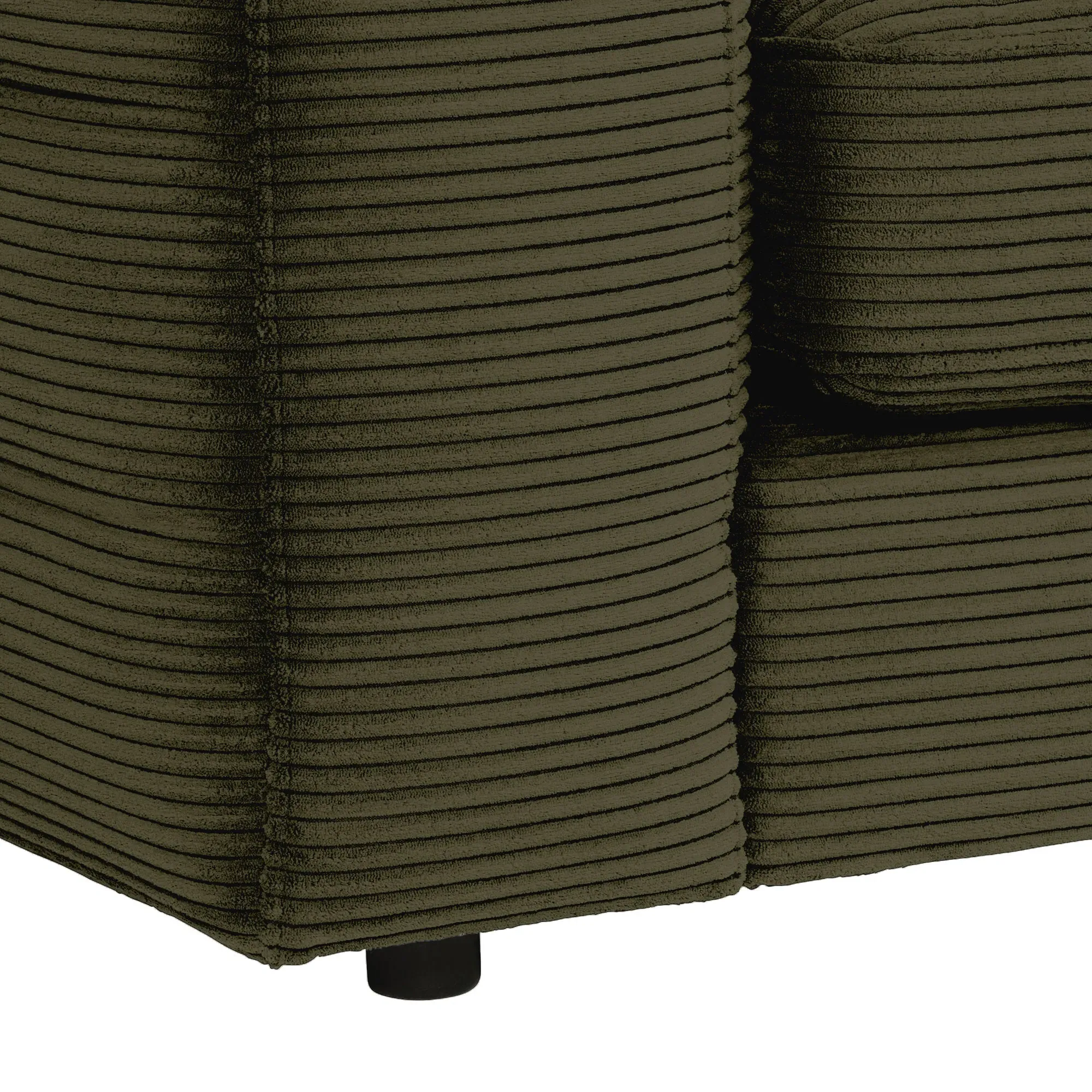 Twain Large Chaise Sofa Left - Green, Fabric