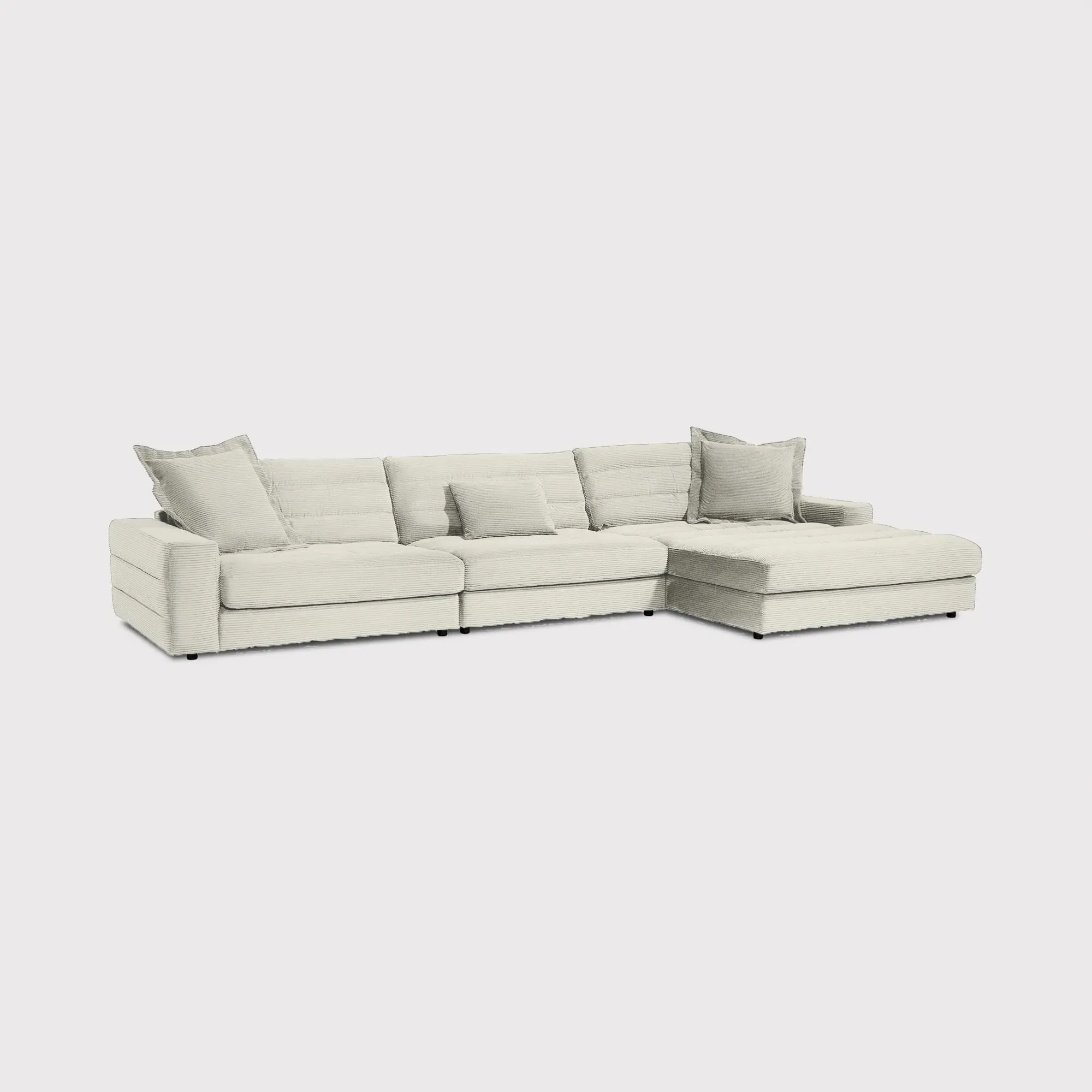 Twain Large Chaise Sofa Left - Grey, Fabric