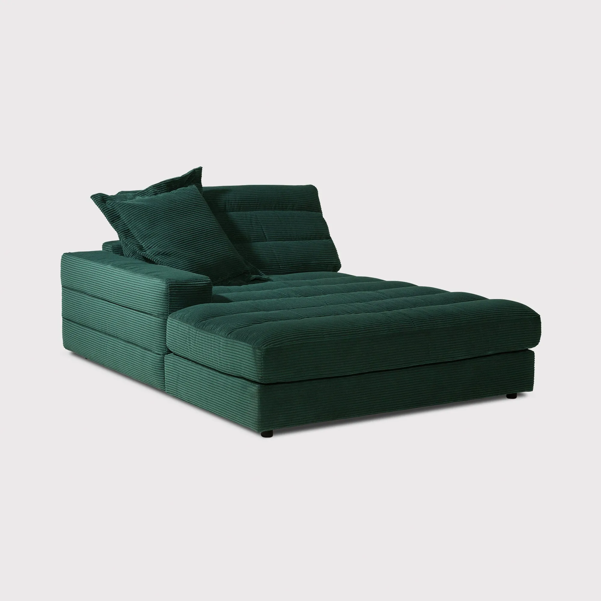 Twain Large Long Armchair Left Armrest - Green, Fabric image