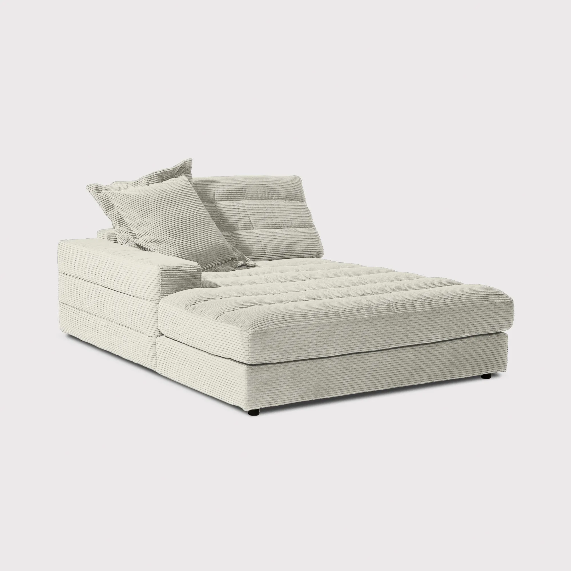 Twain Large Long Armchair Left Armrest - Grey, Fabric