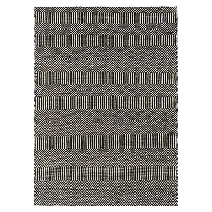 Twine Square Rug - Black, Cotton Blend image