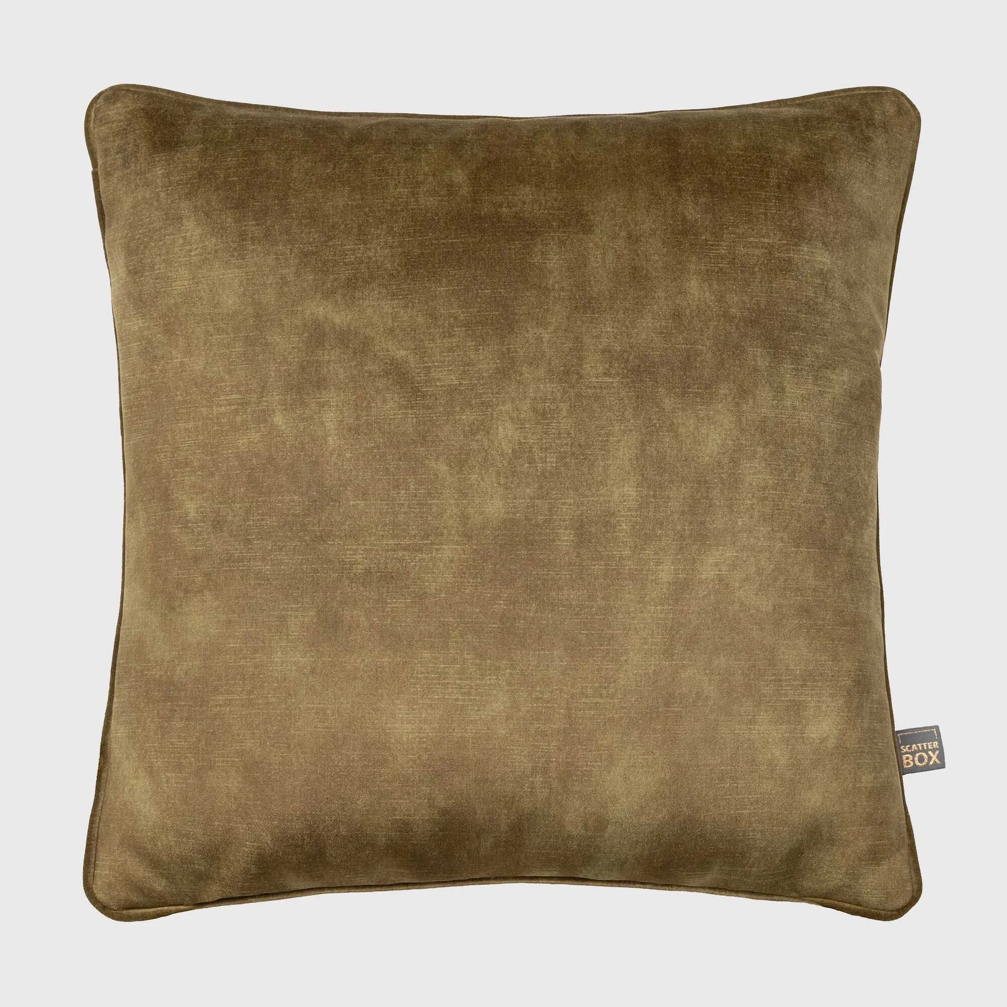 Two Tone Square Cushion - Olive & Camel, Polyester image