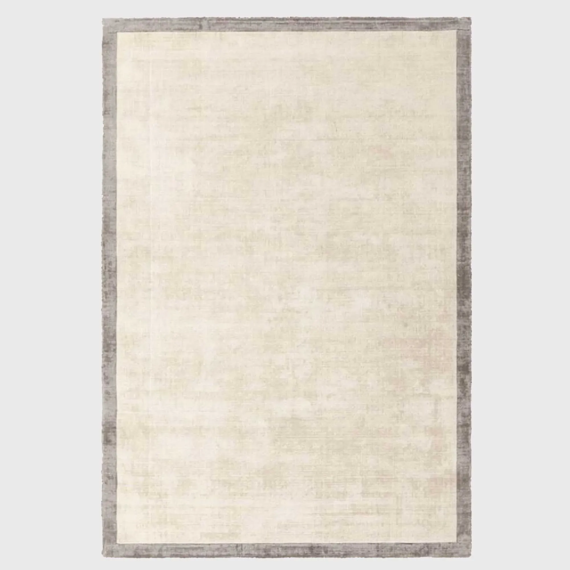 Tyde Border Square Rug - Putty/Silver, Viscose