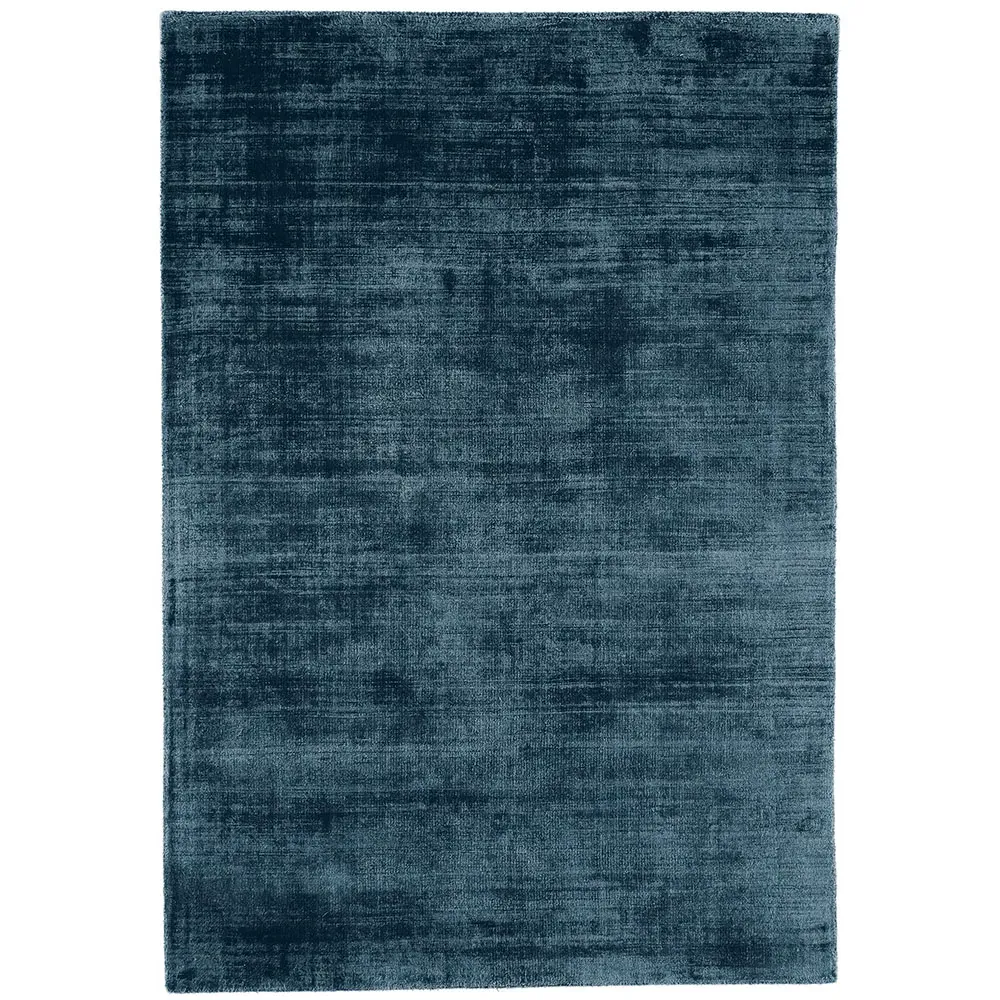 Tyde Teal Square Rug - Teal, Viscose