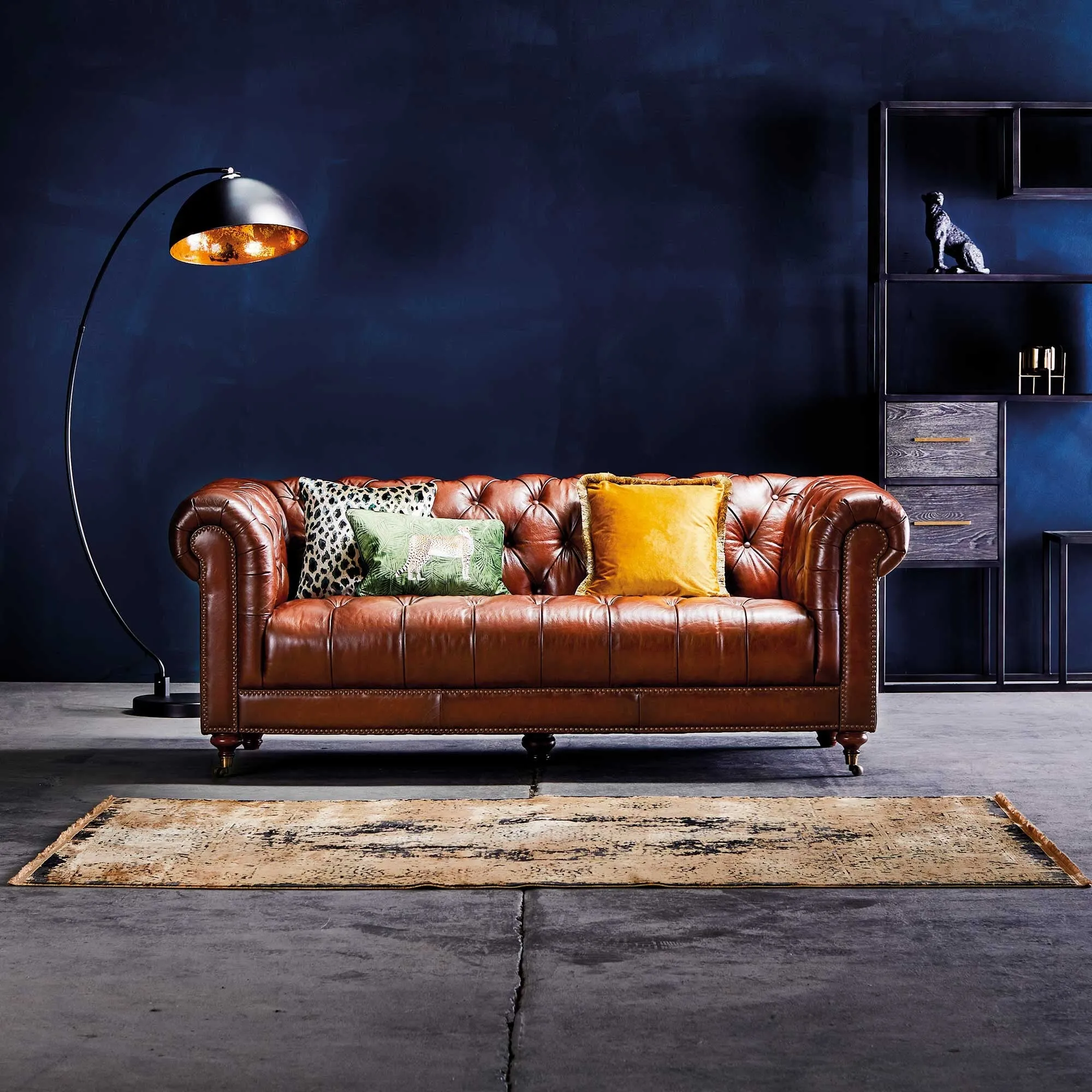 Ullswater 2-Seater Chesterfield Sofa - Brown, Leather