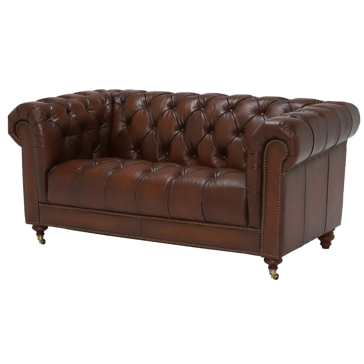 Ullswater 2-Seater Chesterfield Sofa - Brown, Leather