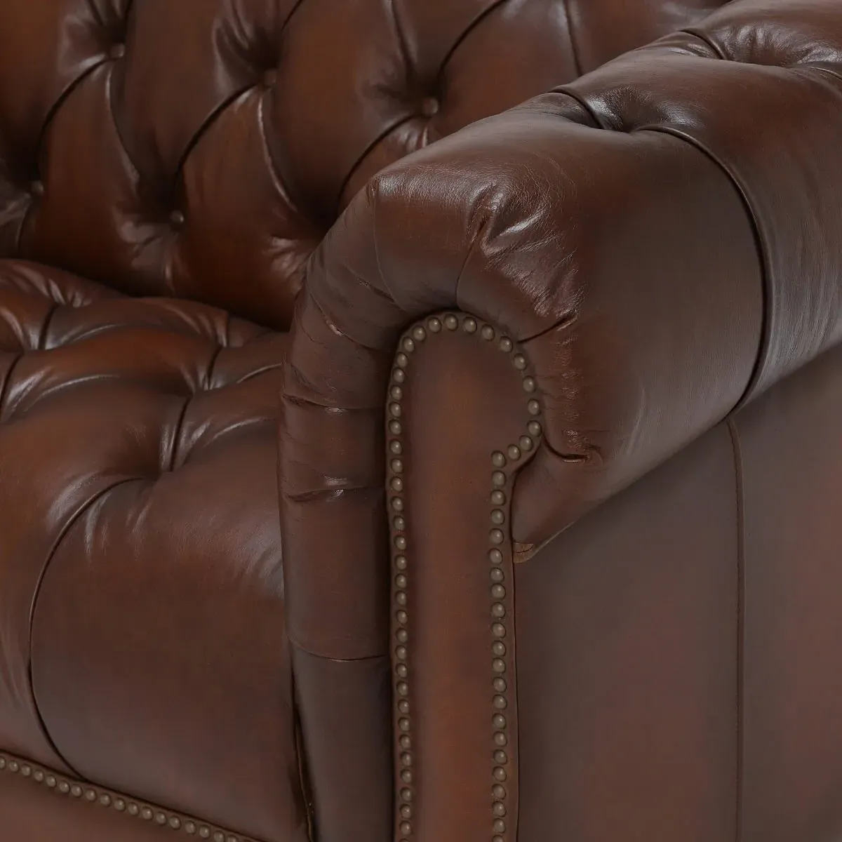 Ullswater 2-Seater Chesterfield Sofa - Brown, Leather