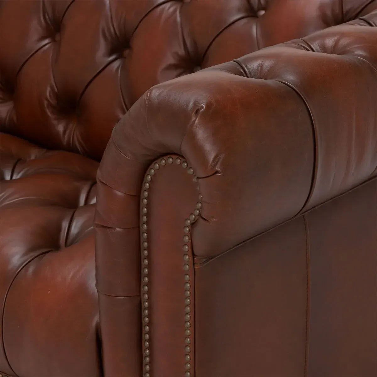 Ullswater 3-Seater Chesterfield Sofa - Brown, Leather