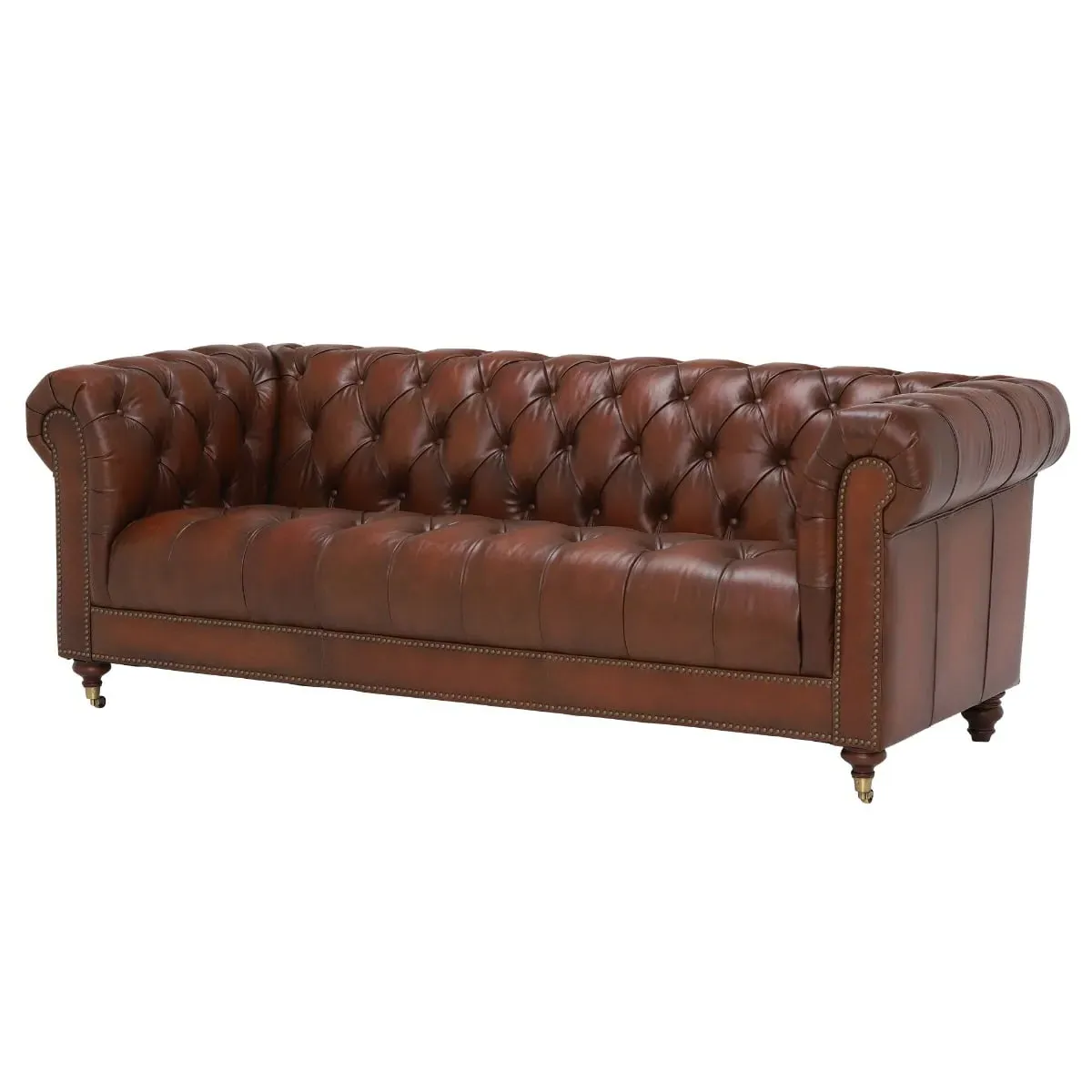 Ullswater 3.5 Seater Chesterfield Sofa - Brown, Leather