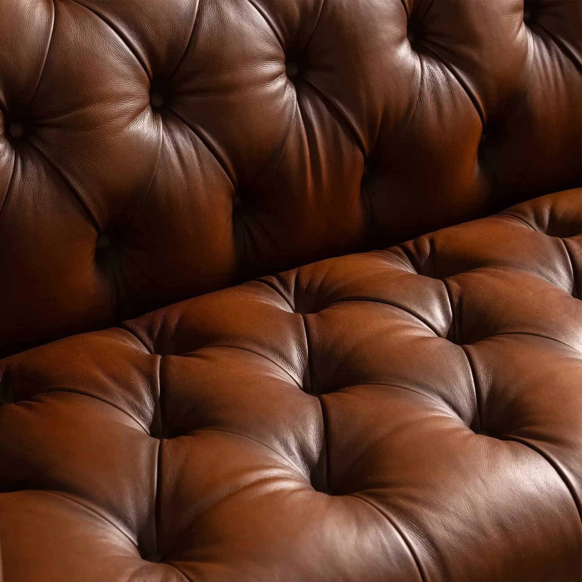 Ullswater 3.5 Seater Chesterfield Sofa - Brown, Leather