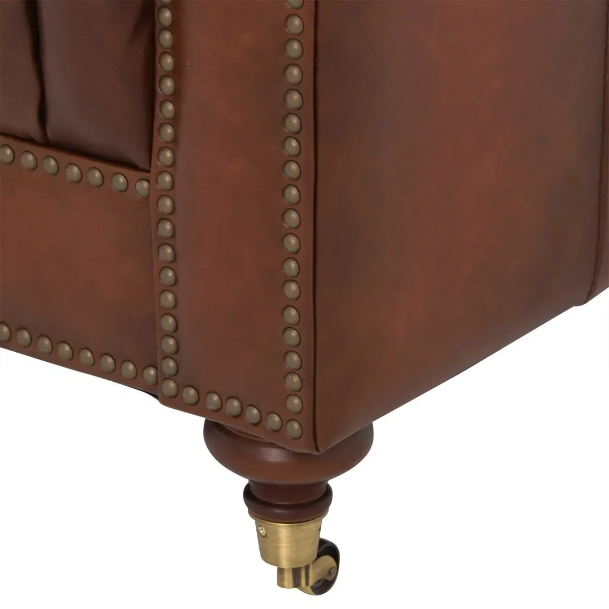 Ullswater 3.5 Seater Chesterfield Sofa - Brown, Leather