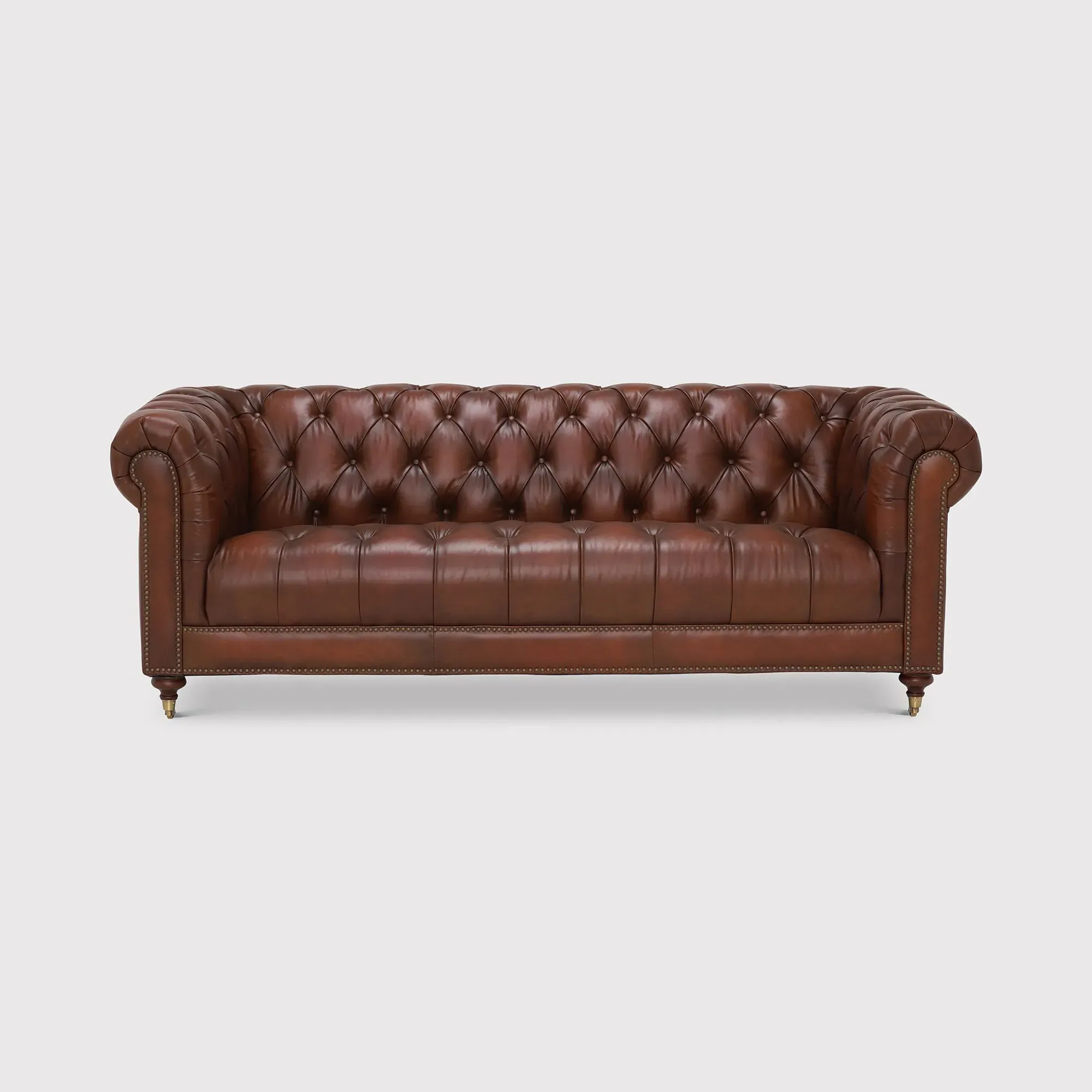 Ullswater 3.5 Seater Chesterfield Sofa - Brown, Leather