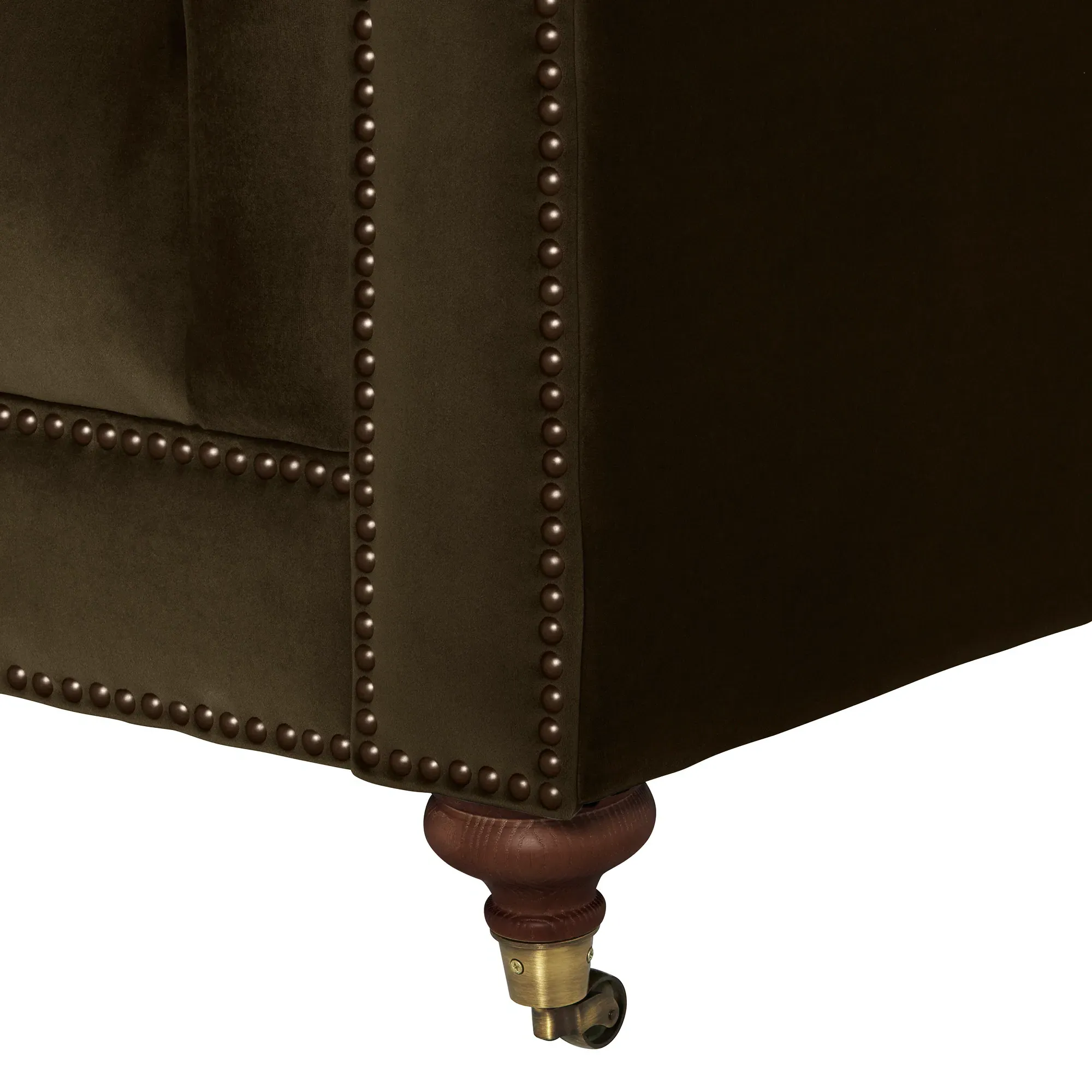 Ullswater 3.5 Seater Chesterfield Sofa - Green, Velvet