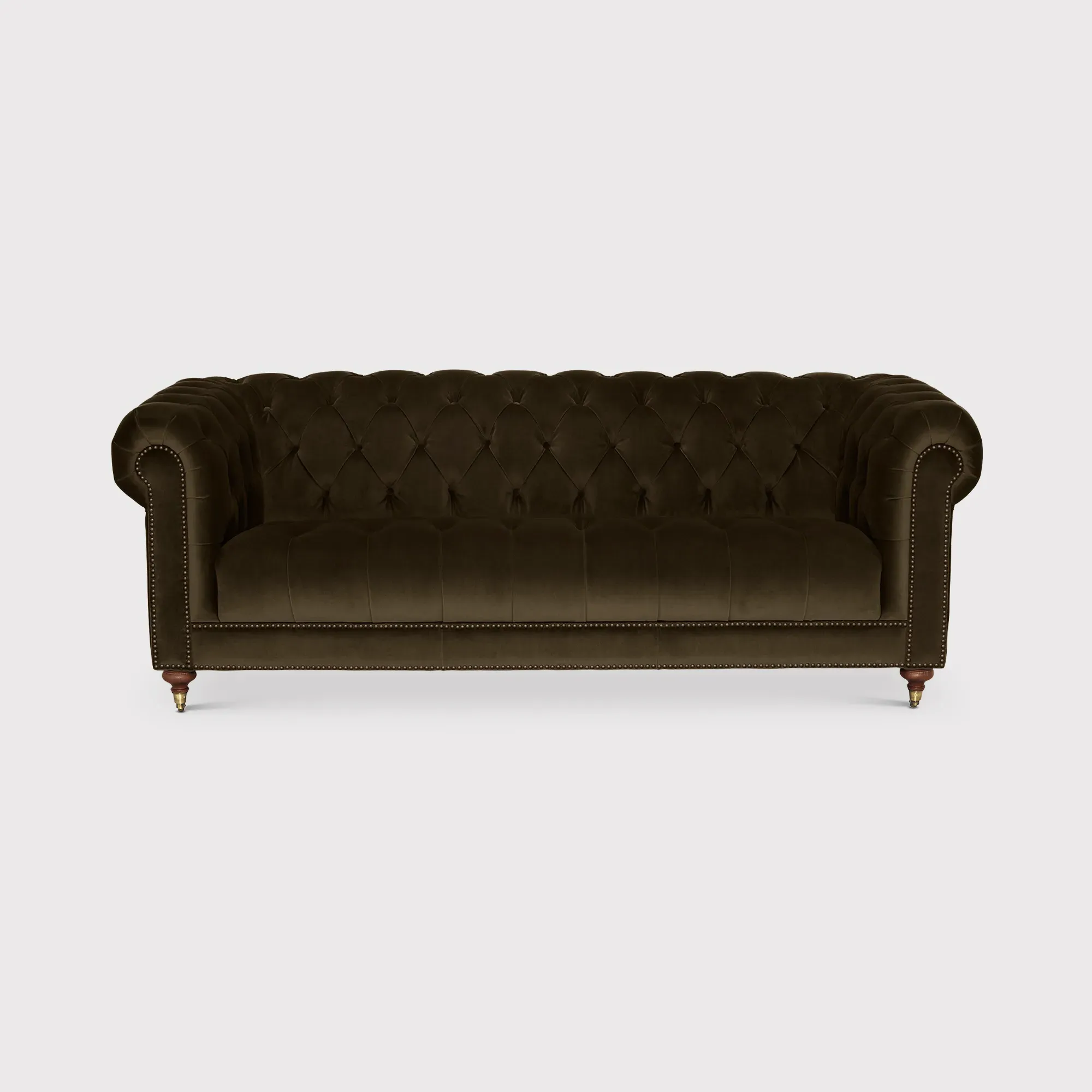 Ullswater 3.5 Seater Chesterfield Sofa - Green, Velvet image