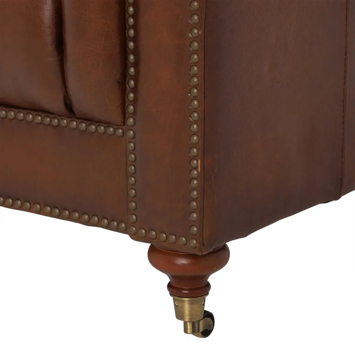 Ullswater 4-Seater Chesterfield Sofa - Brown, Leather